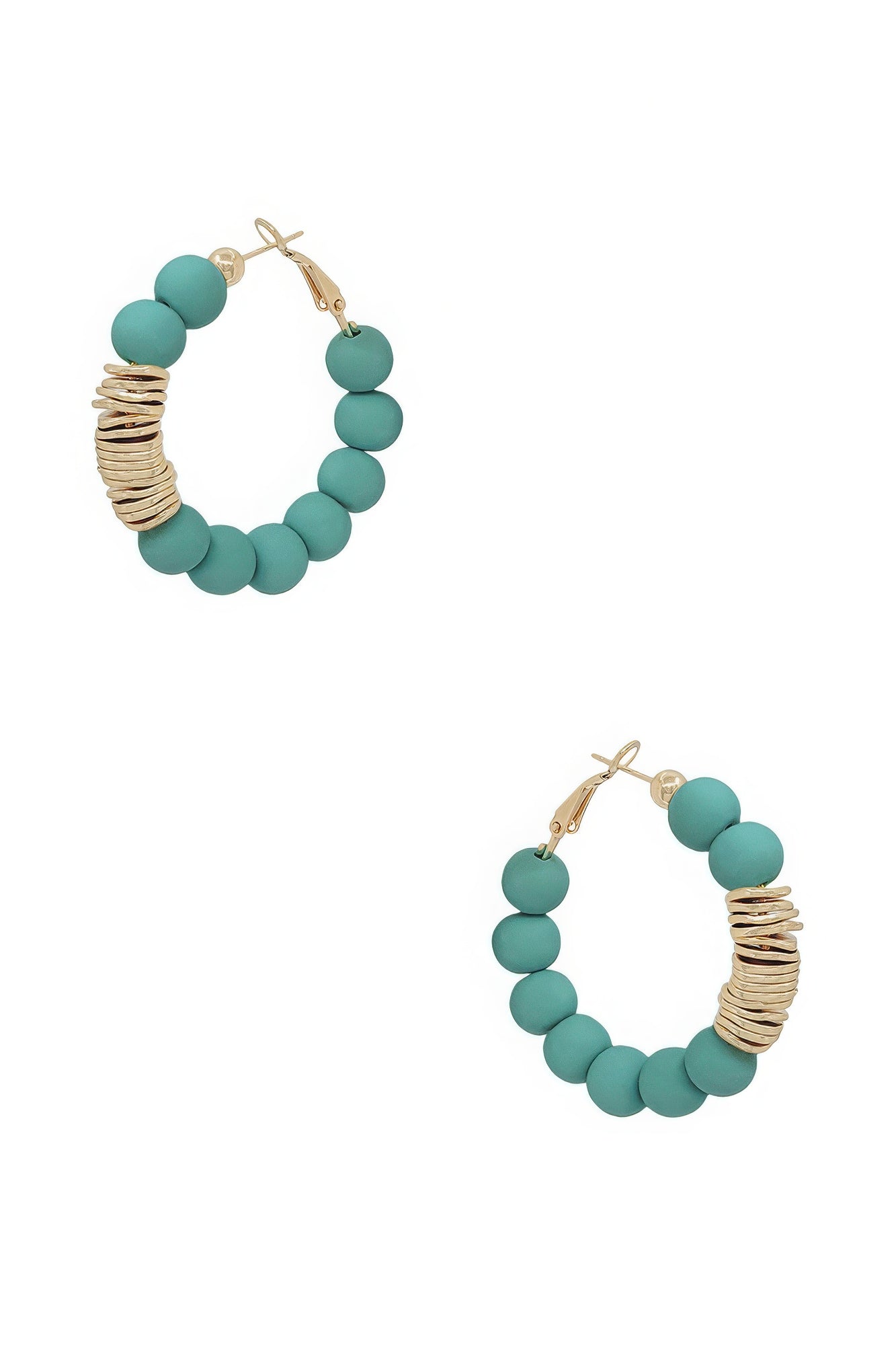 Clay Ball With Metal Accent Hoop Earring product image