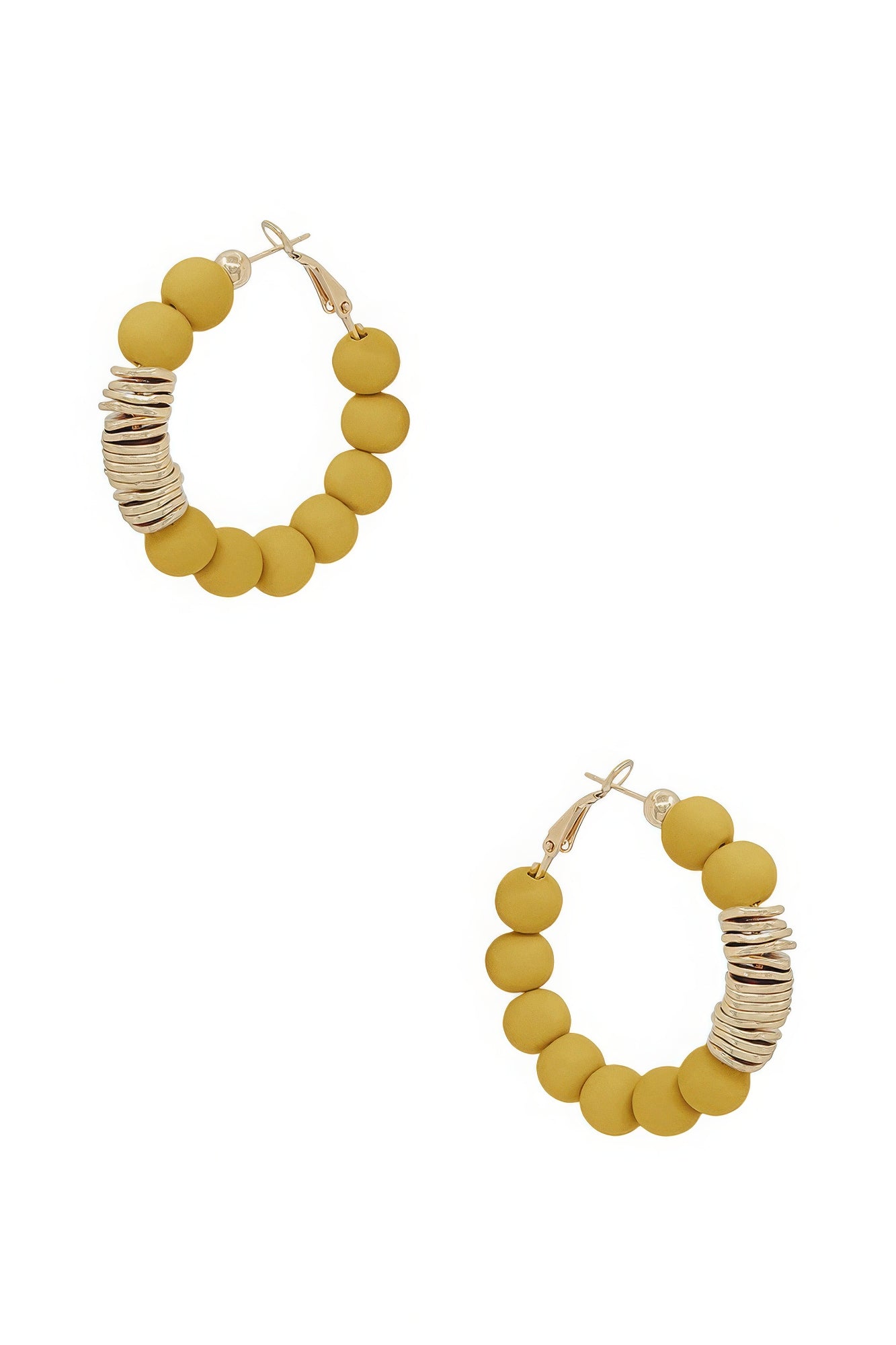 Clay Ball With Metal Accent Hoop Earring product image
