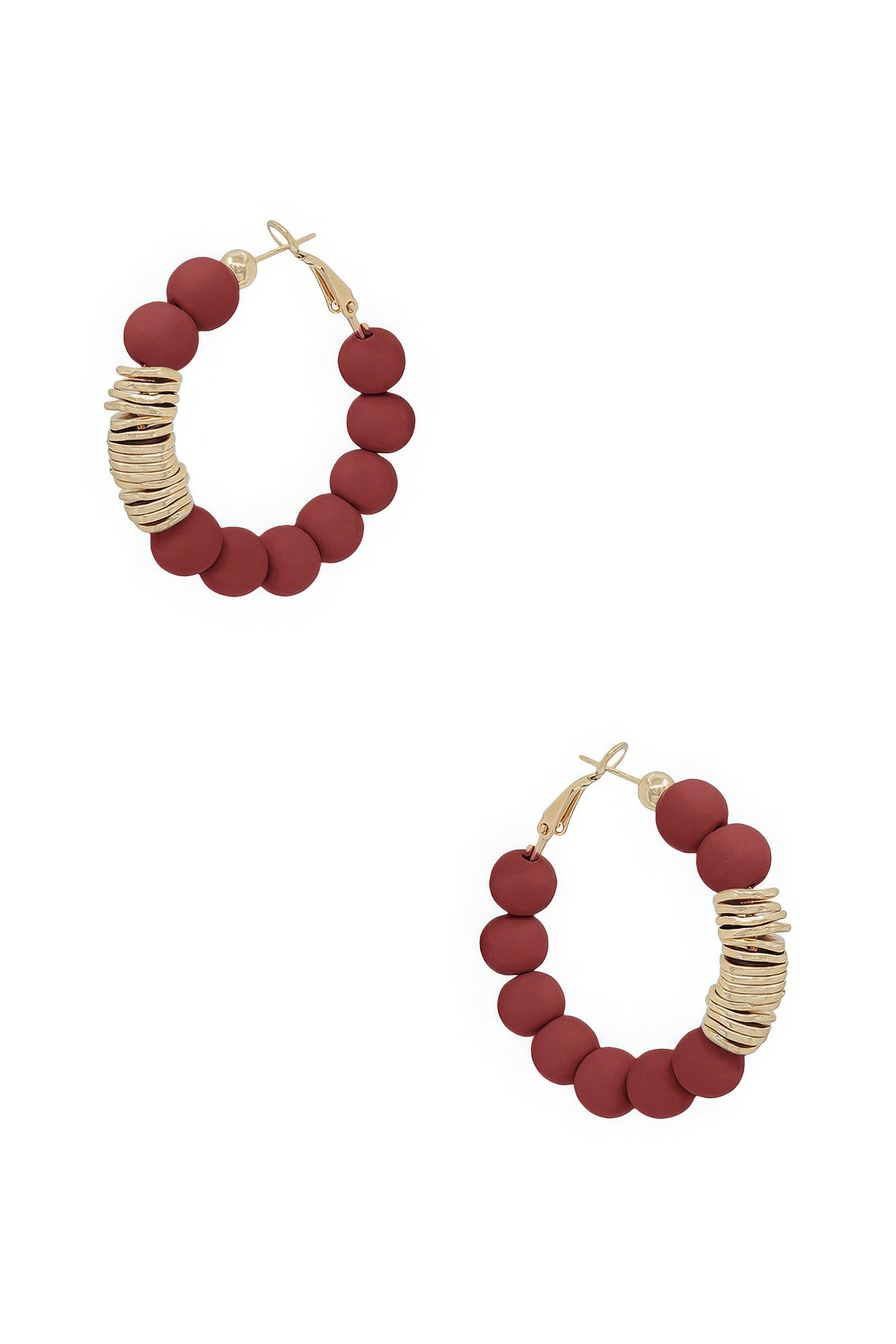 Clay Ball With Metal Accent Hoop Earring product image