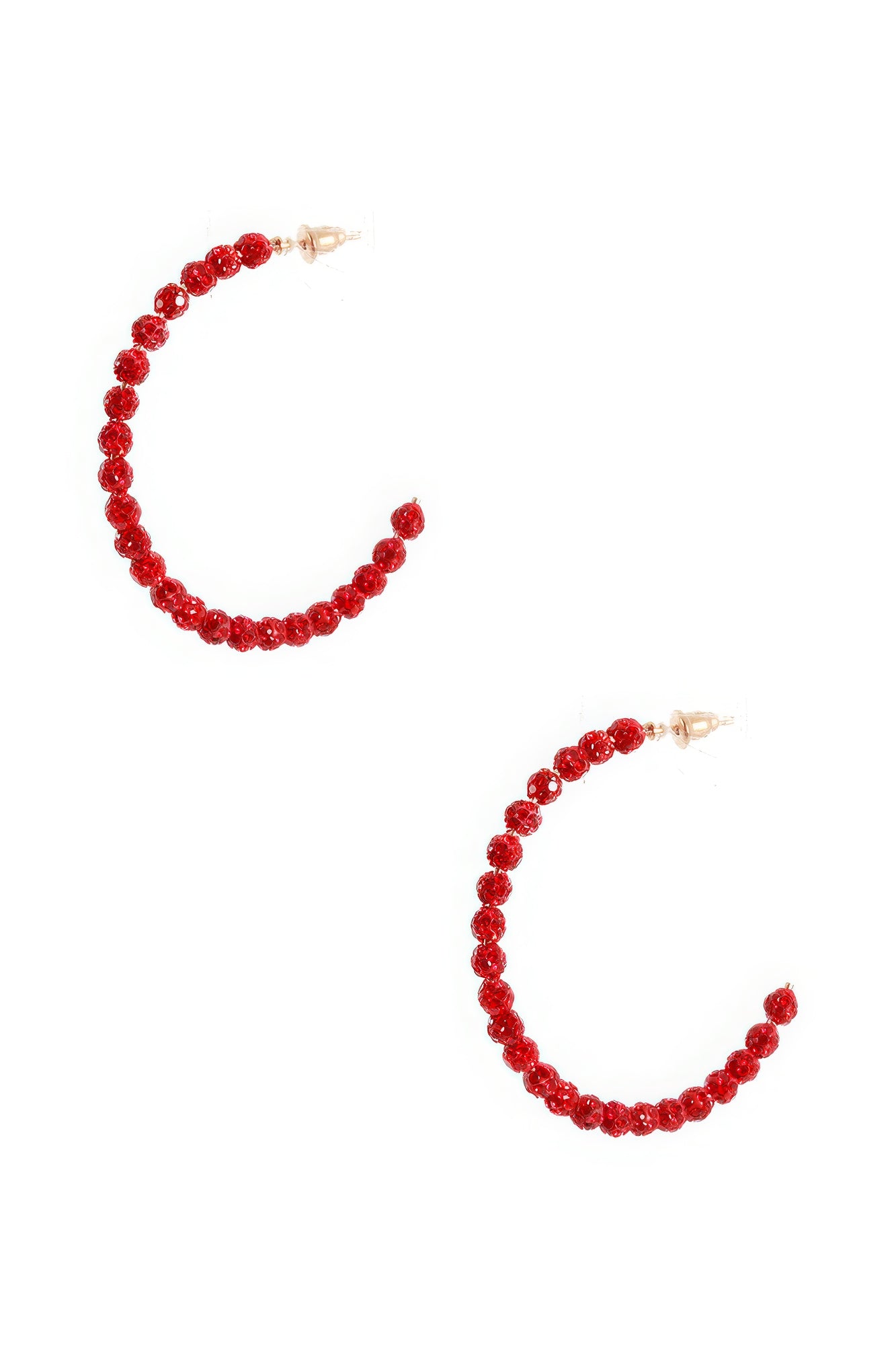 Rhinestone Bead Open Hoop Post Earring product image