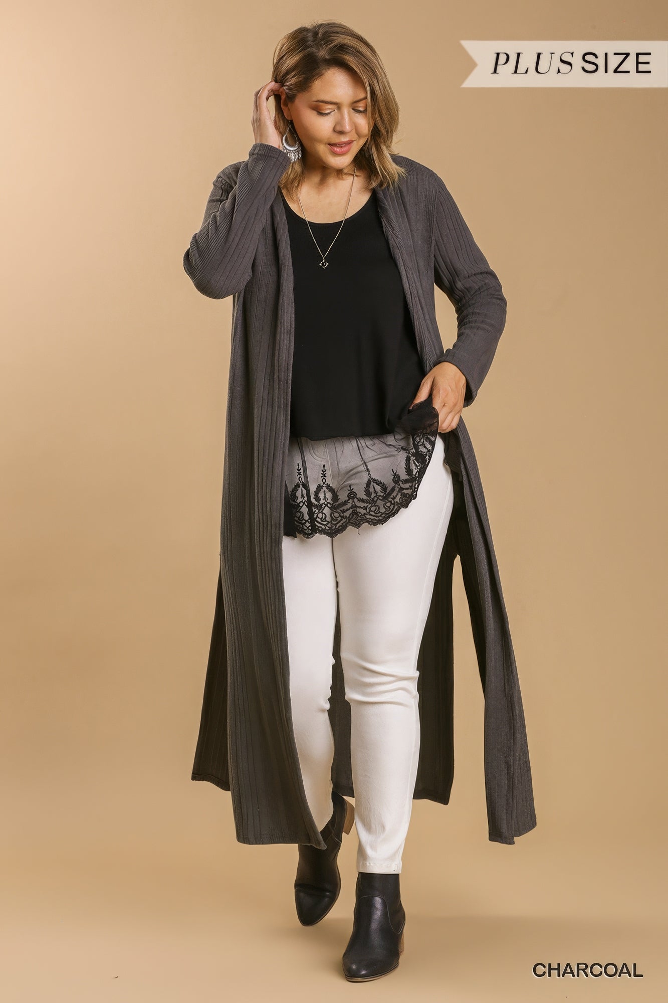 Open Front Long Body Cardigan product image