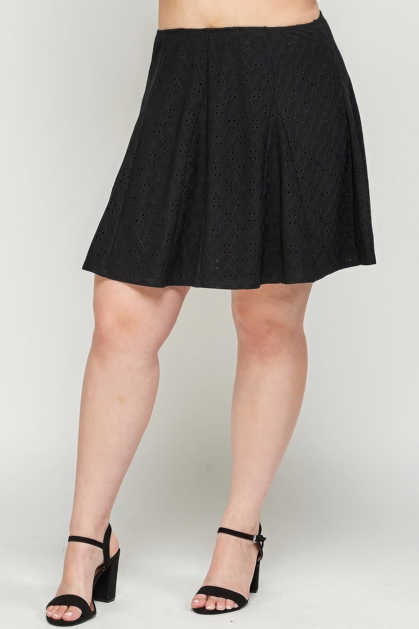 Plus Size, Knit Eyelet A-line Skirt product image