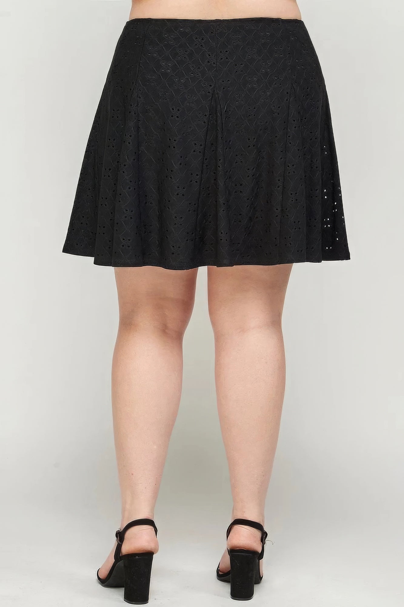 Plus Size, Knit Eyelet A-line Skirt product image