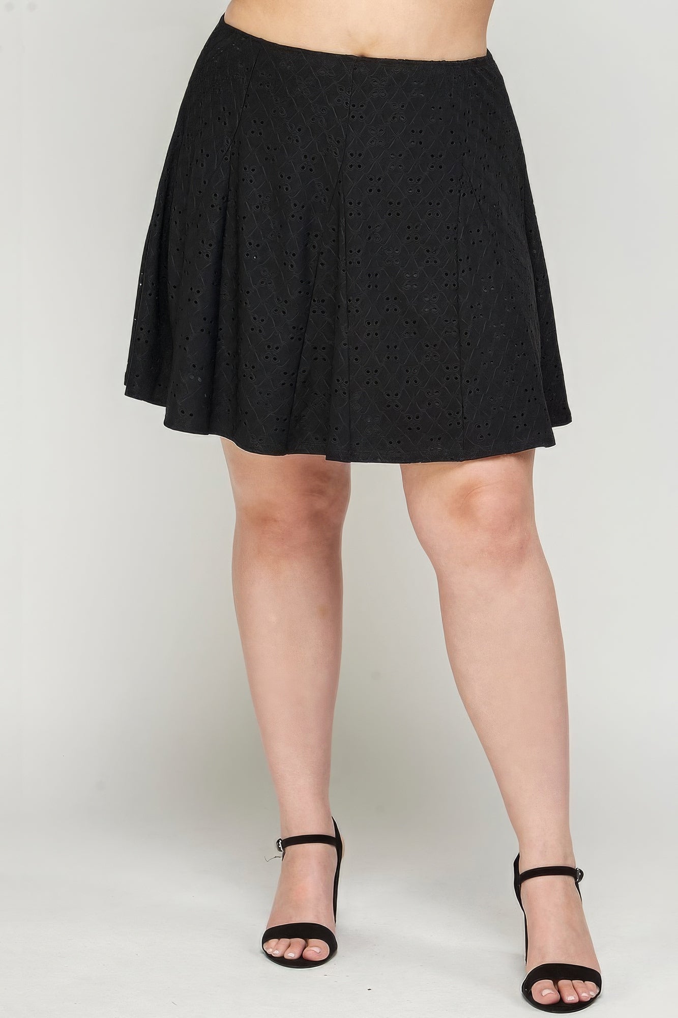 Plus Size, Knit Eyelet A-line Skirt product image