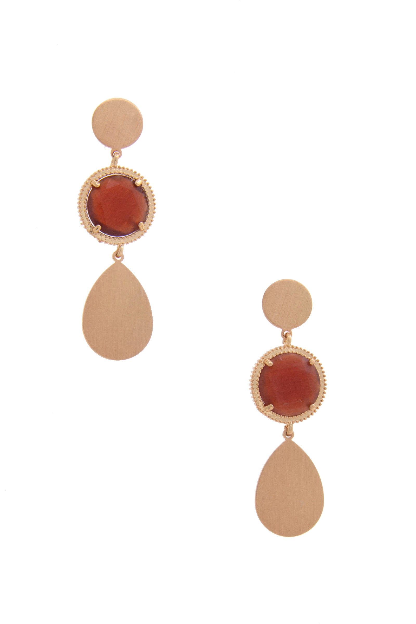 Round Gem Teardrop Dangle Earring product image
