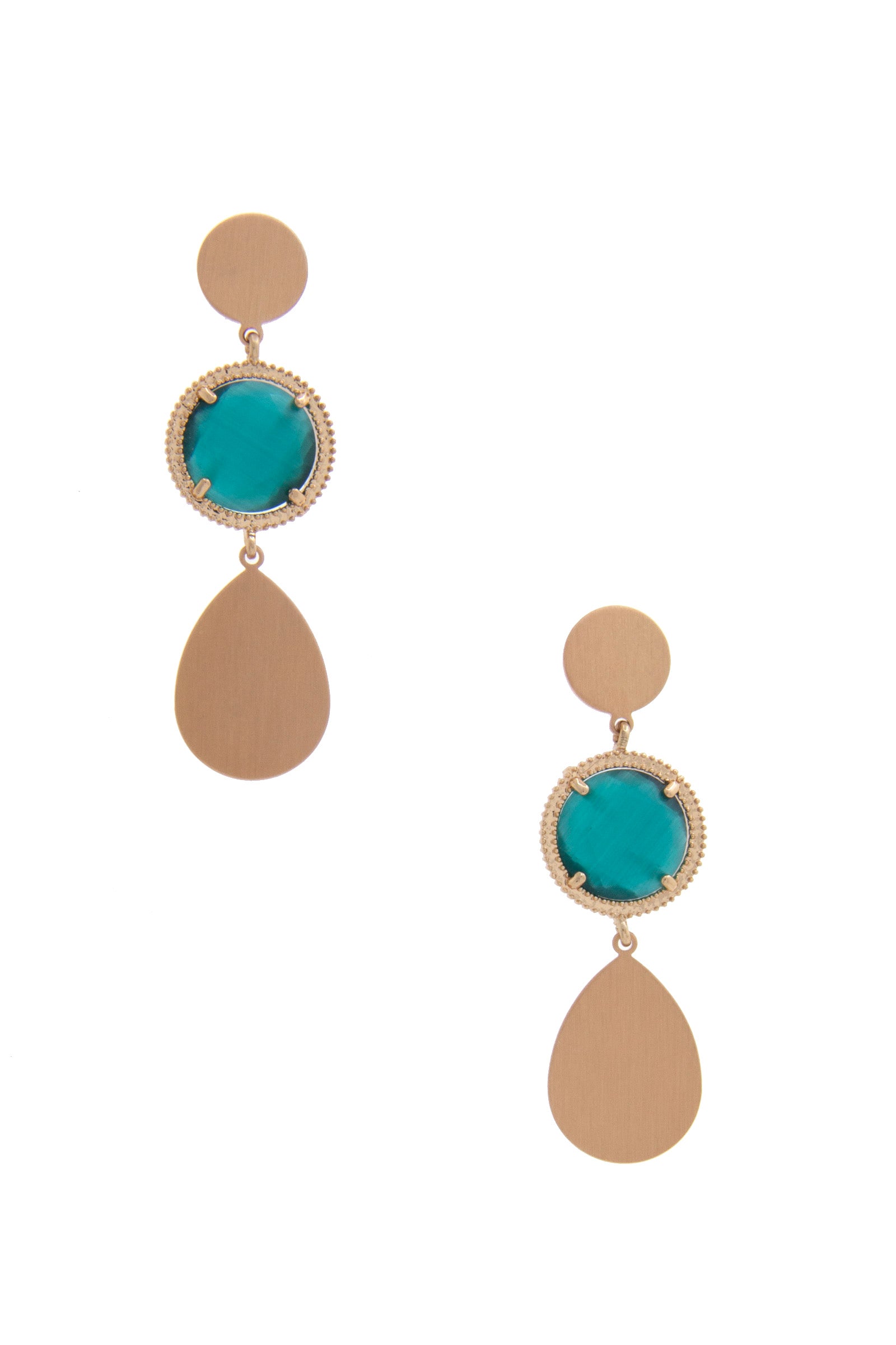 Round Gem Teardrop Dangle Earring product image