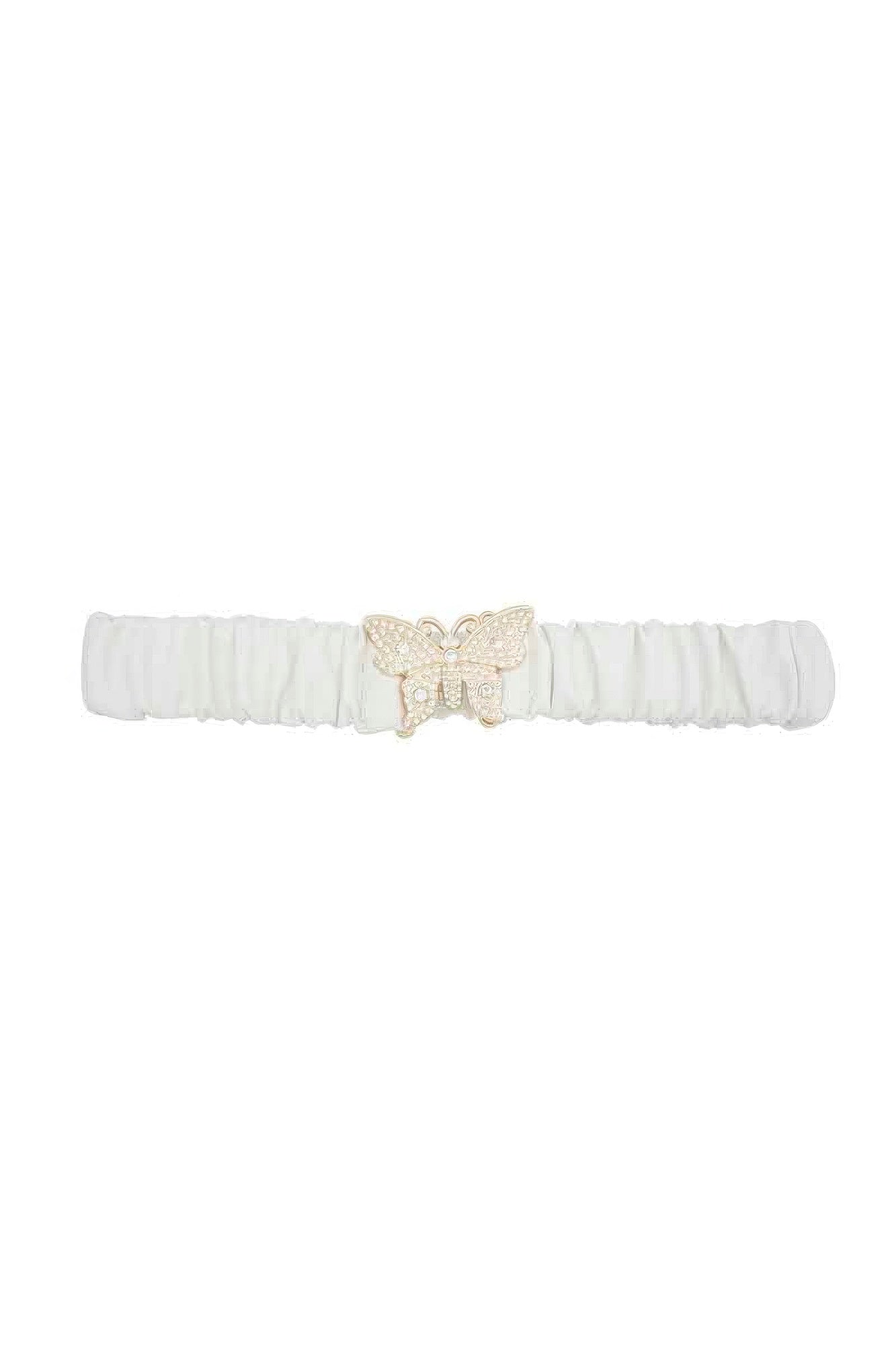 Rhinestone Pave Butterfly Ruched Elastic Back Belt product image