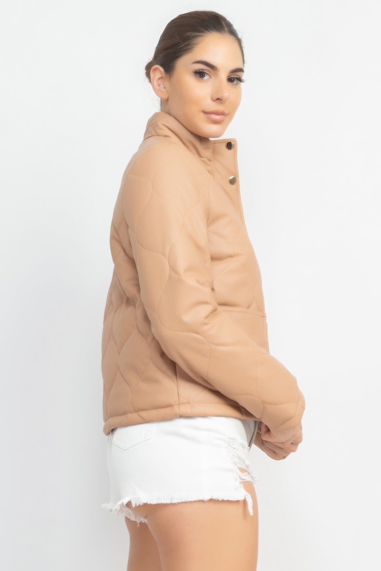 Mock Neck Quilted Jacket product image