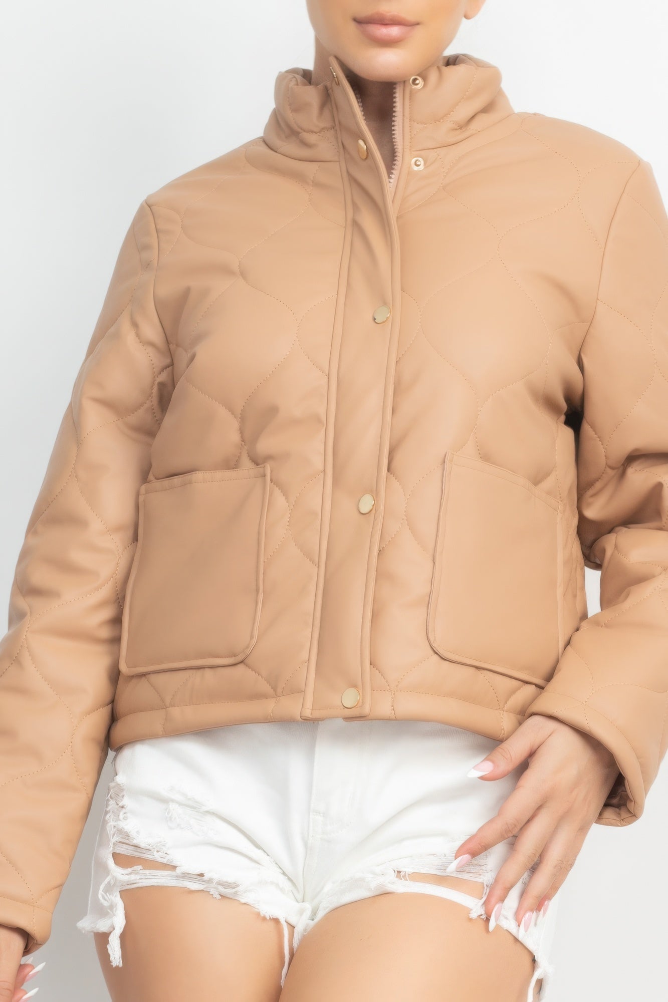 Mock Neck Quilted Jacket product image