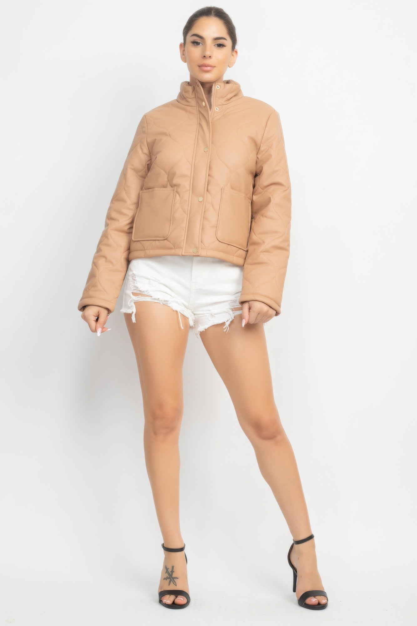 Mock Neck Quilted Jacket product image