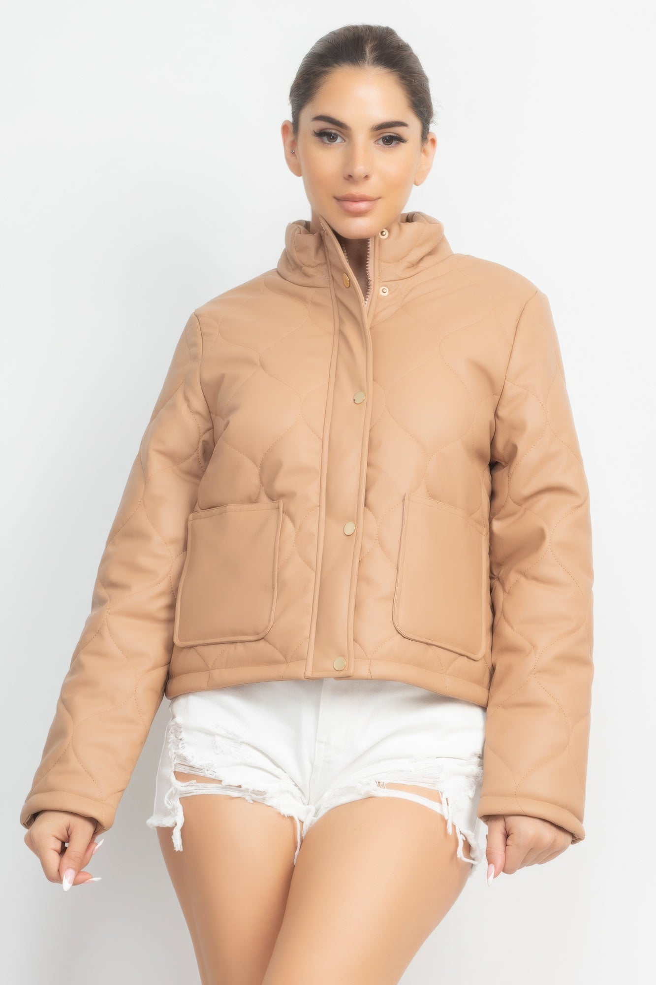 Mock Neck Quilted Jacket product image
