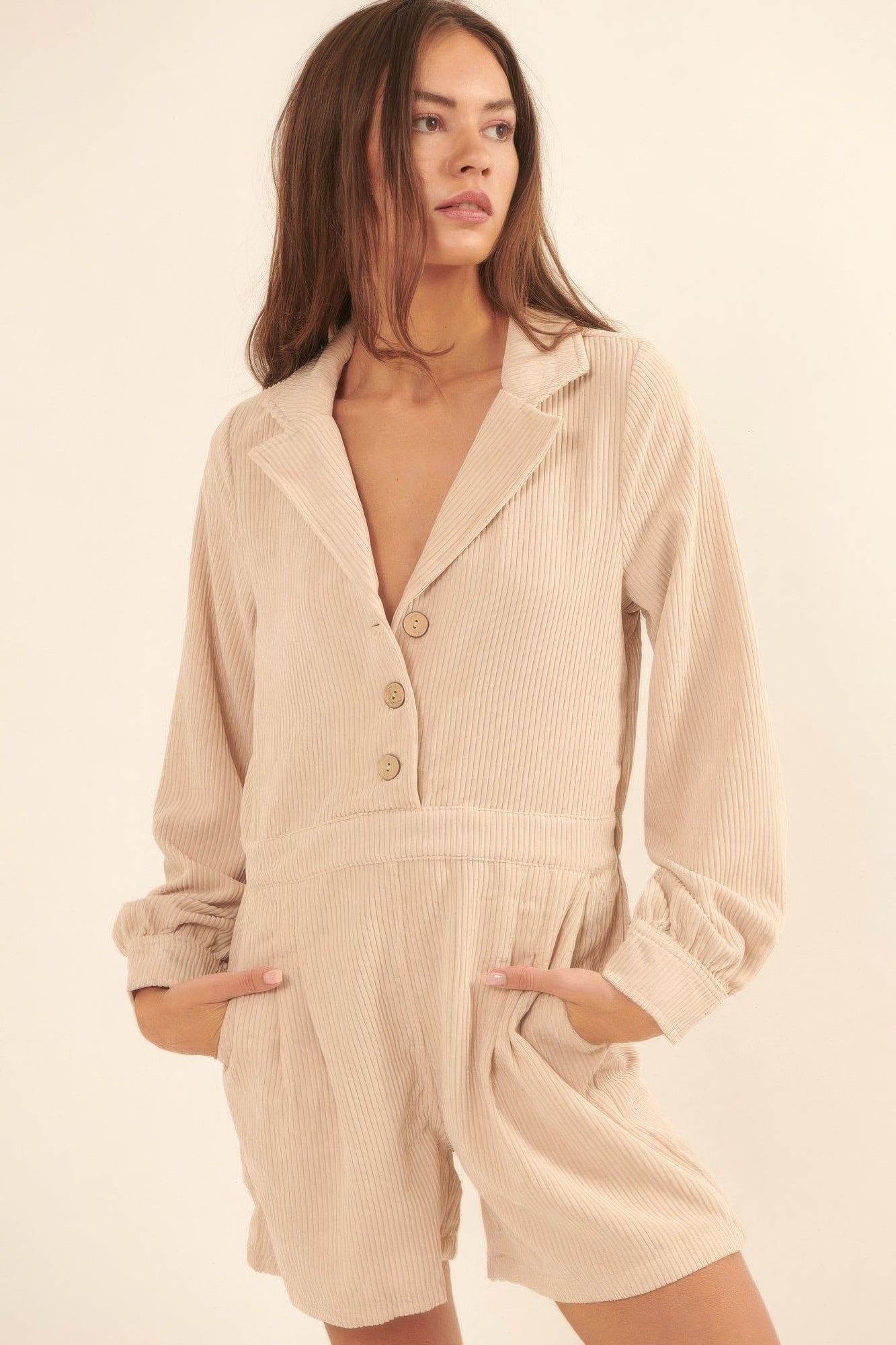 A Woven Corduroy Romper product image