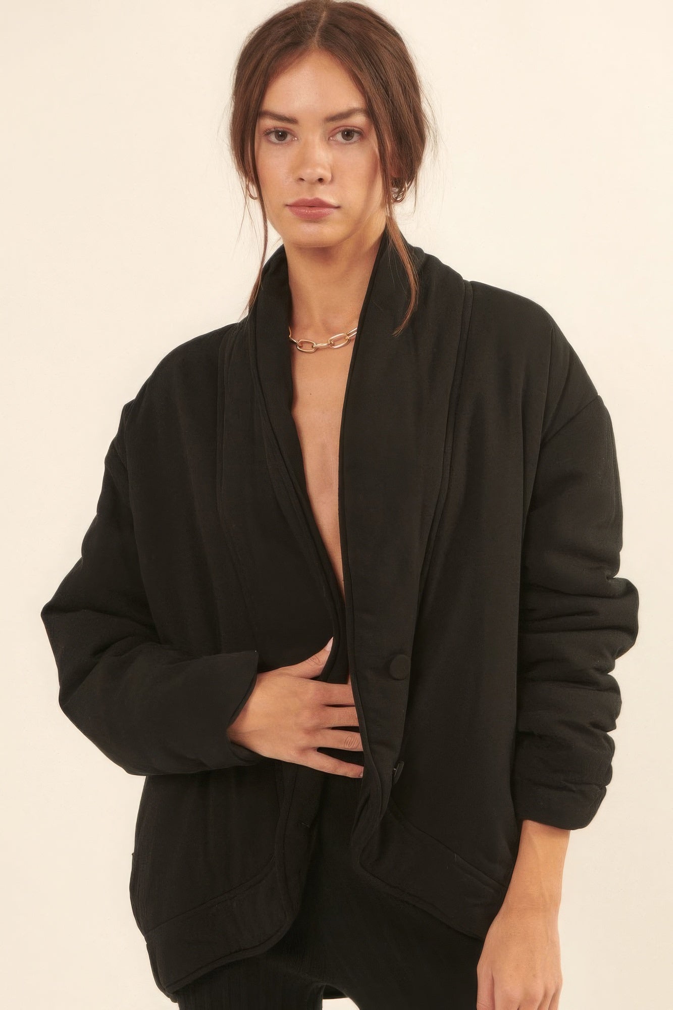 A Solid Woven Jacket product image