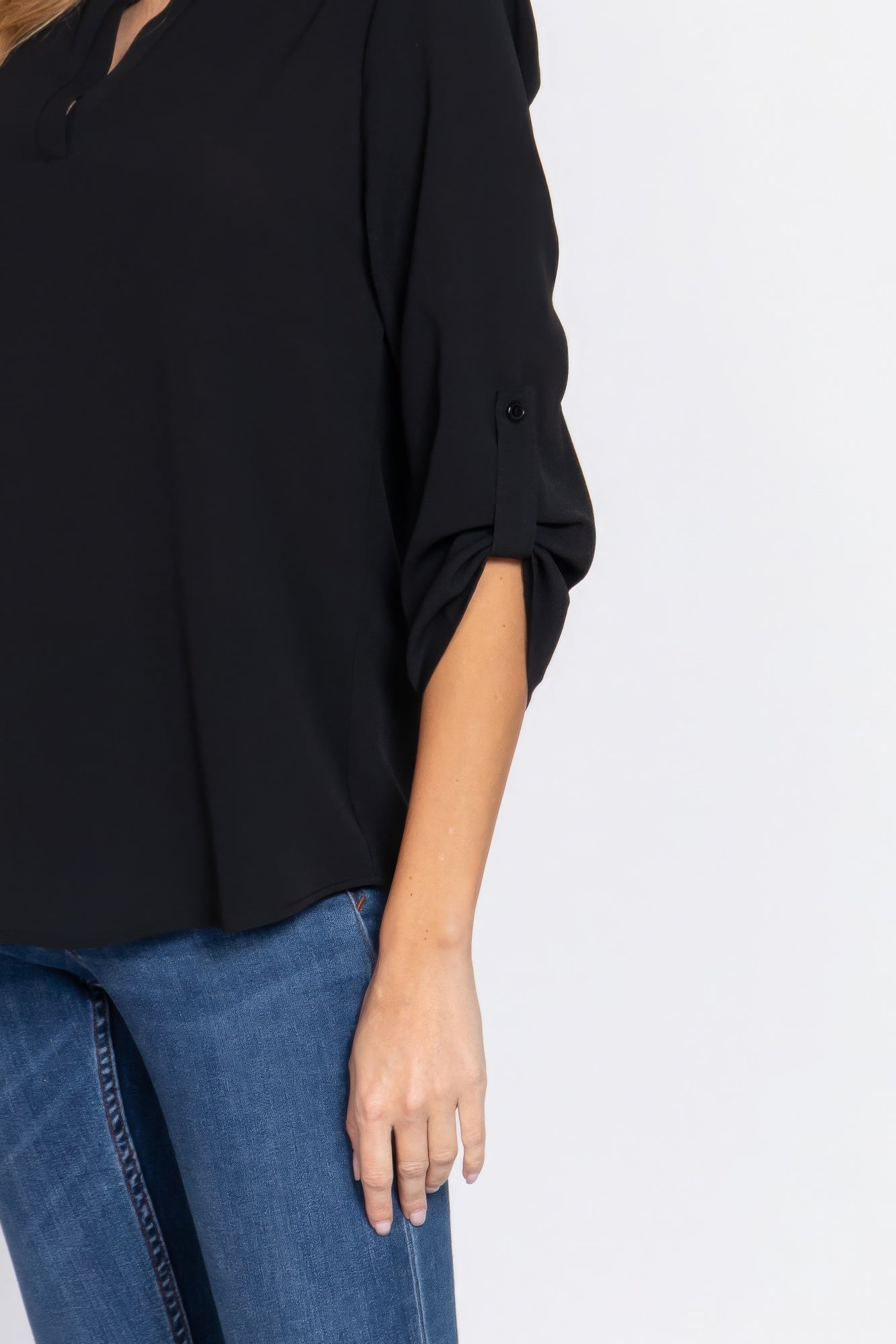 3/4 Roll Up Slv Woven Blouse product image