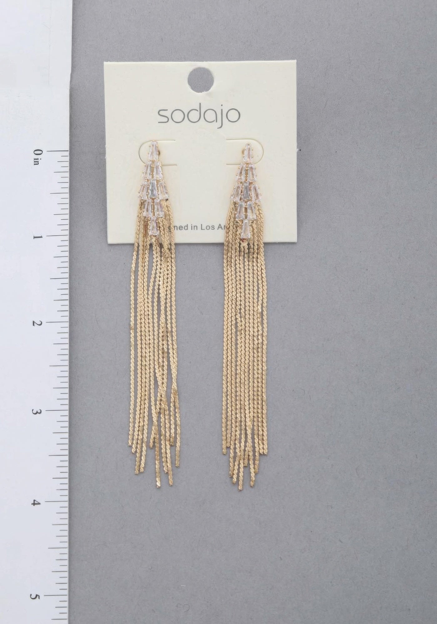 Sodajo Crystal Metal Chain Dangle Earring product image