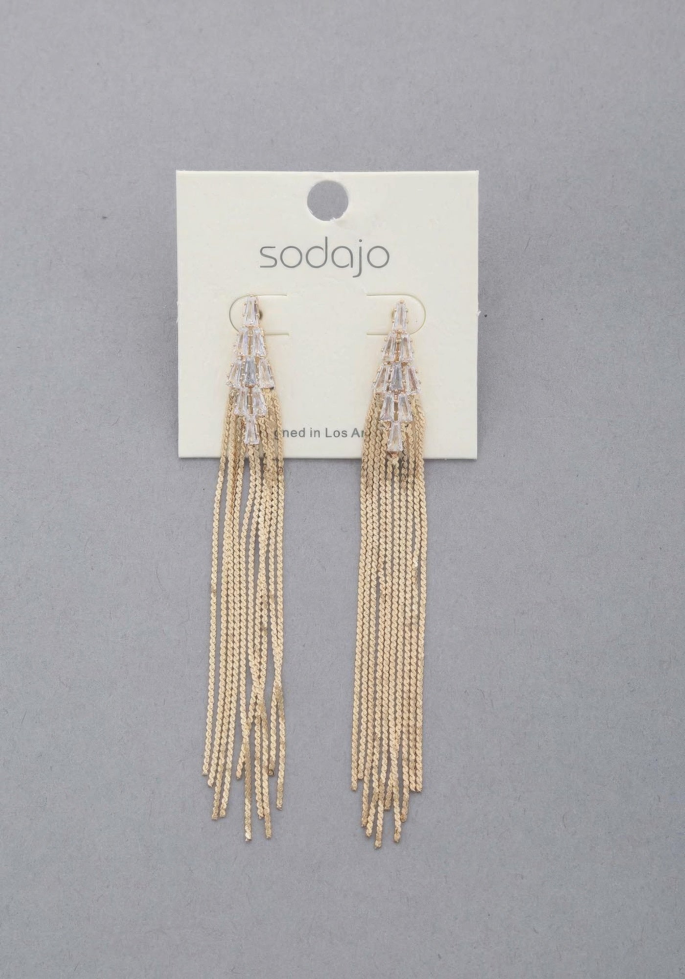 Sodajo Crystal Metal Chain Dangle Earring product image
