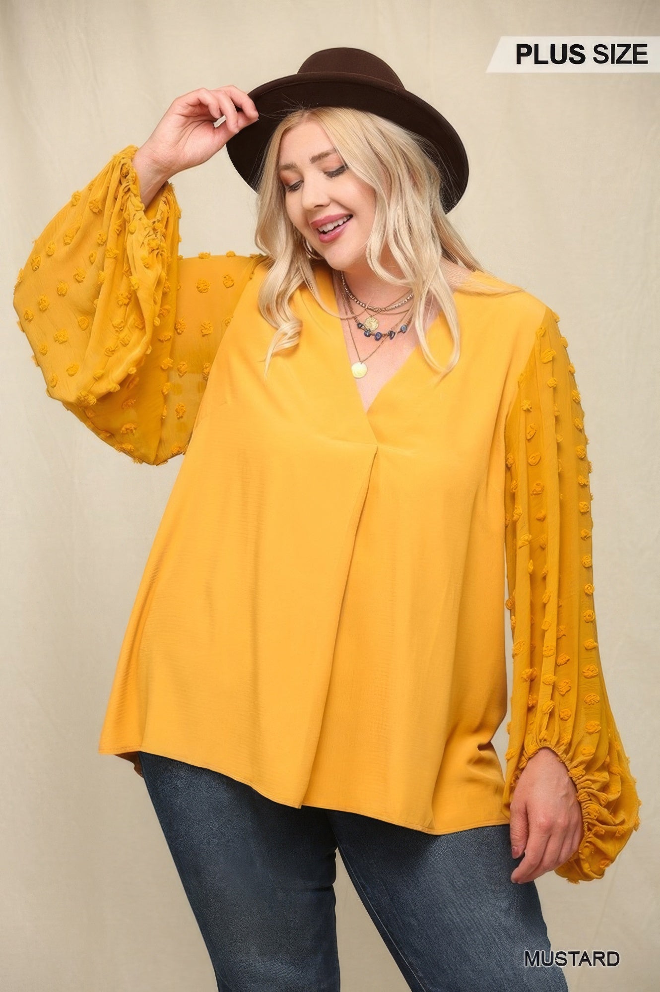 Woven And Textured Chiffon Top With Voluminous Sheer Sleeves product image