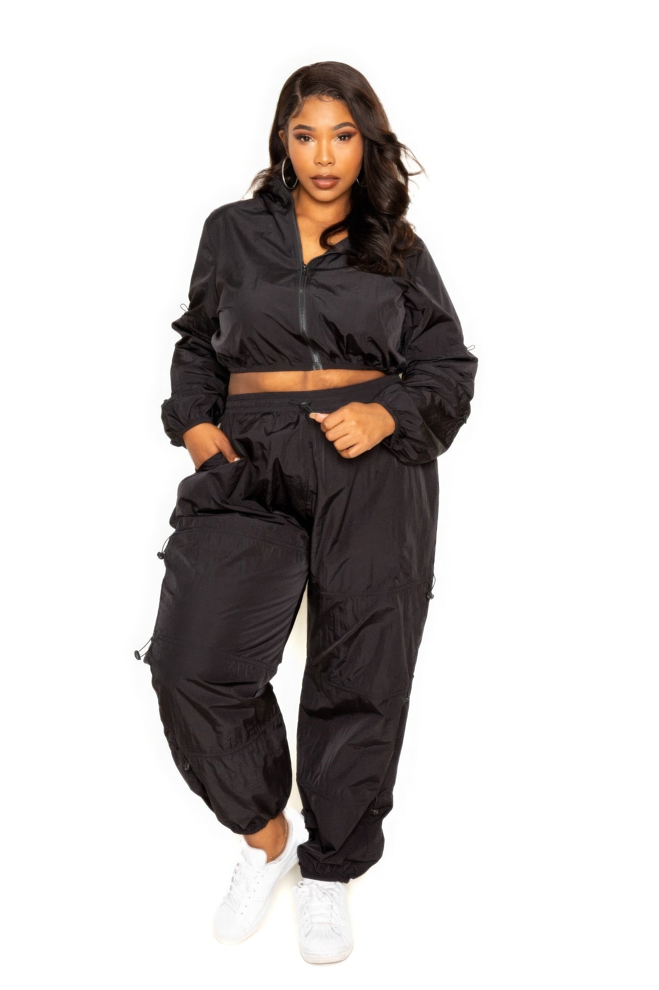 Active Zip Up Set With Cord Lock Detail product image