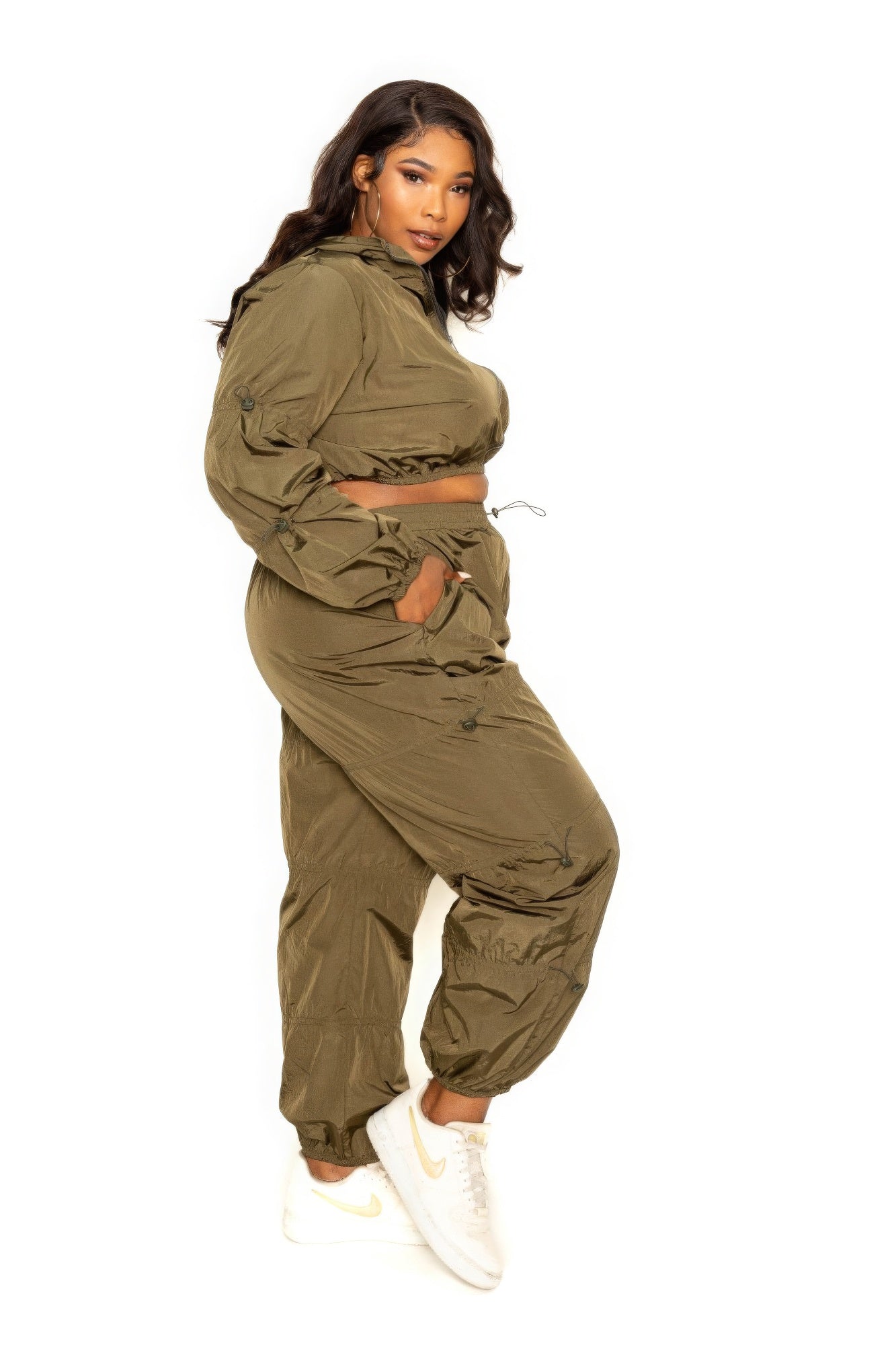 Active Zip Up Set With Cord Lock Detail product image