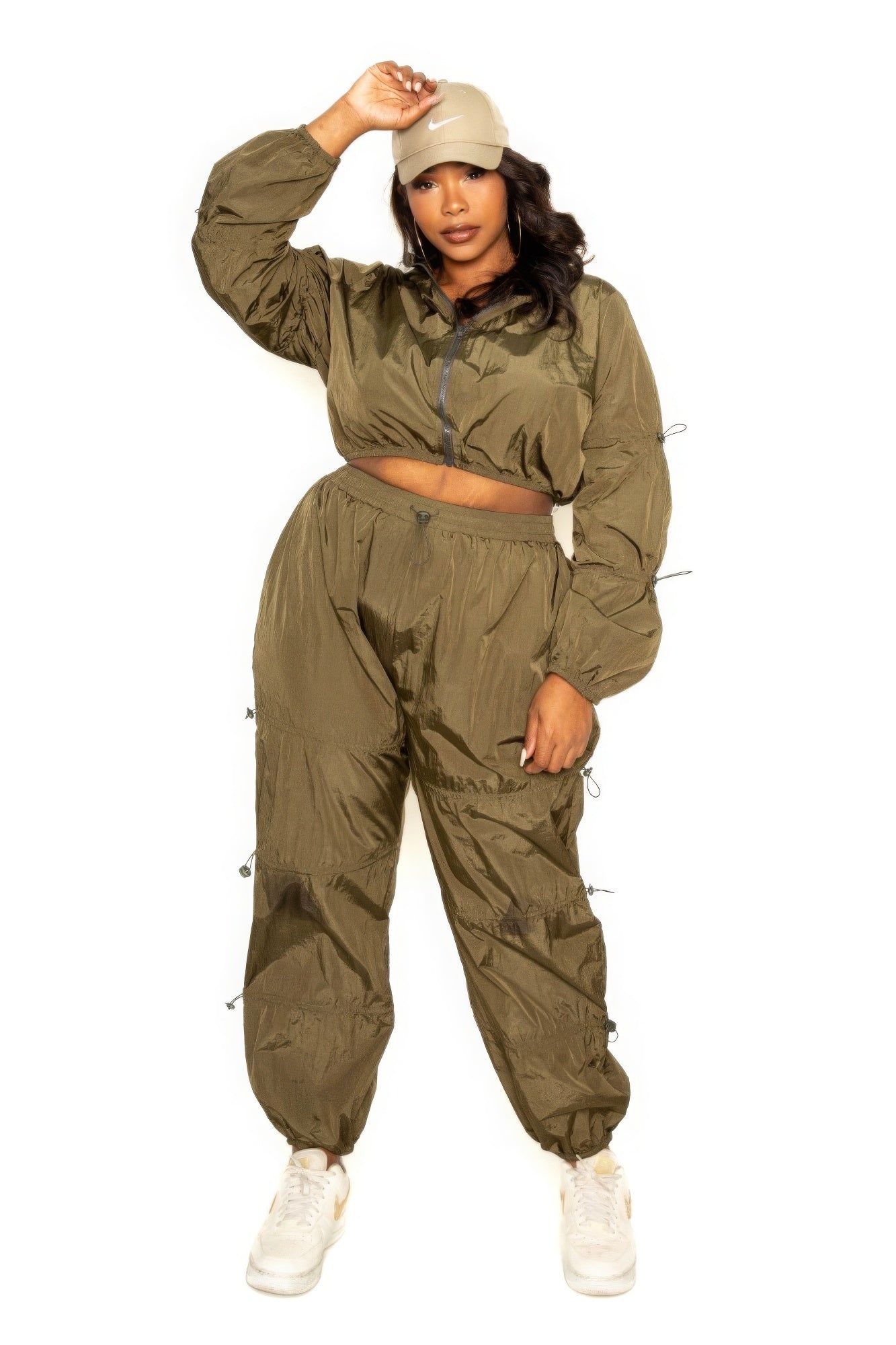 Active Zip Up Set With Cord Lock Detail product image