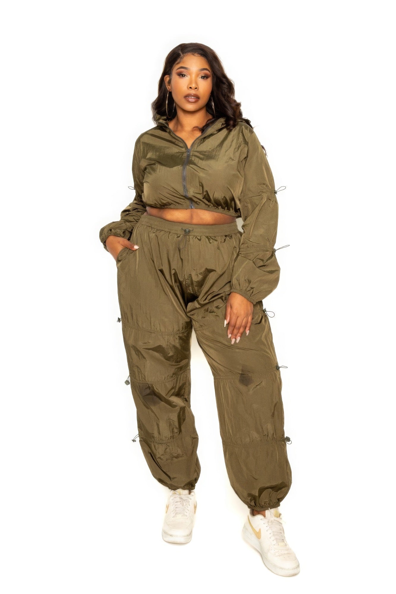 Active Zip Up Set With Cord Lock Detail product image