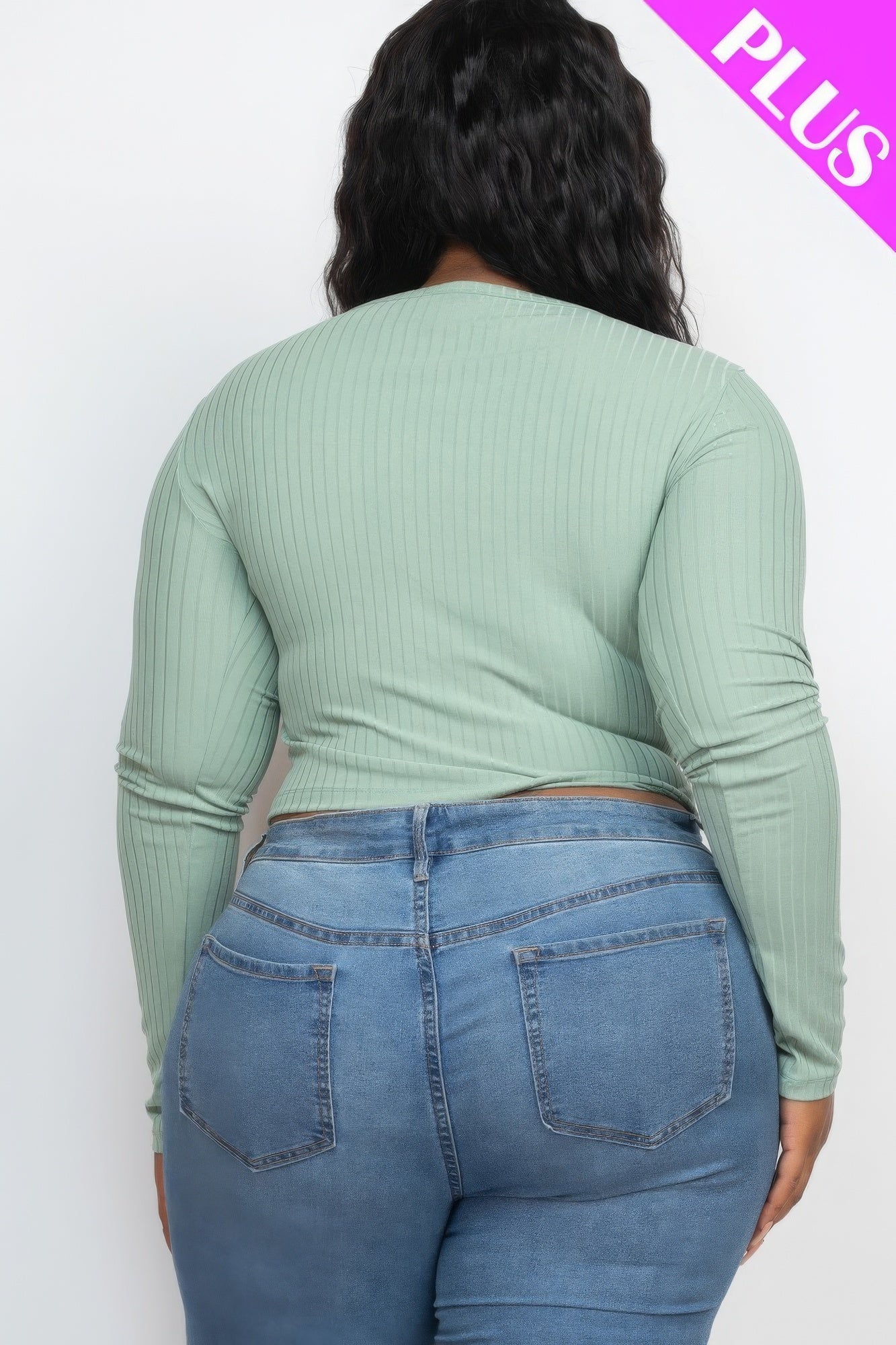 Plus Size Button Up Cropped Top product image