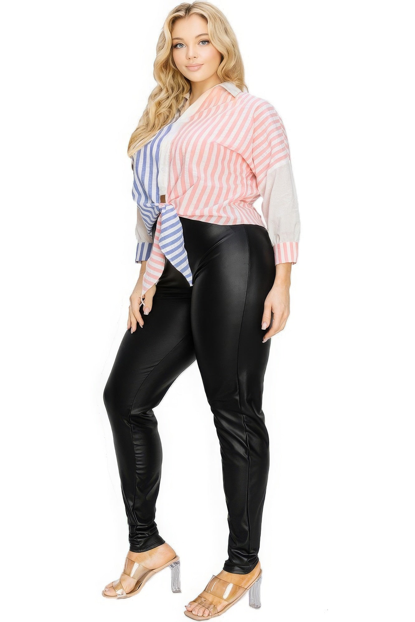 Plus gold & floral pattern print belted romer product image