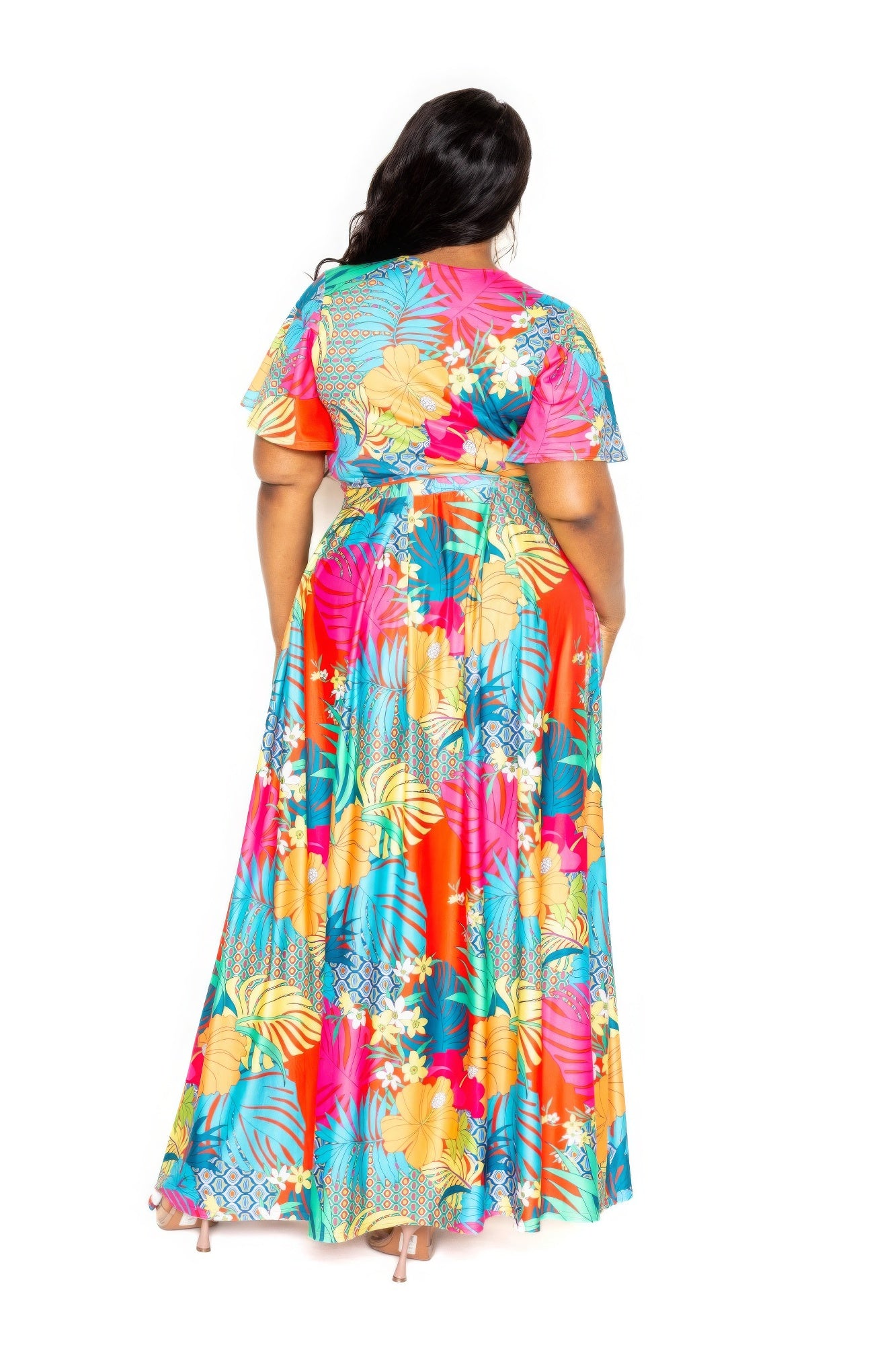 Tropical floral maxi skirt & top set product image