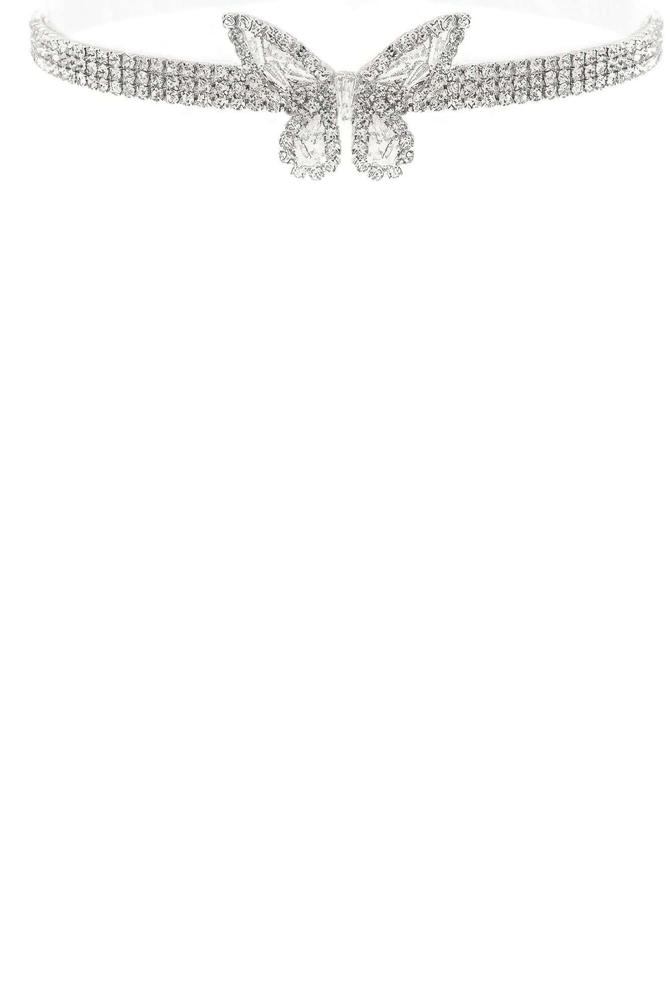 Cubic Zirconia Butterfly Charm Choker Necklace product image