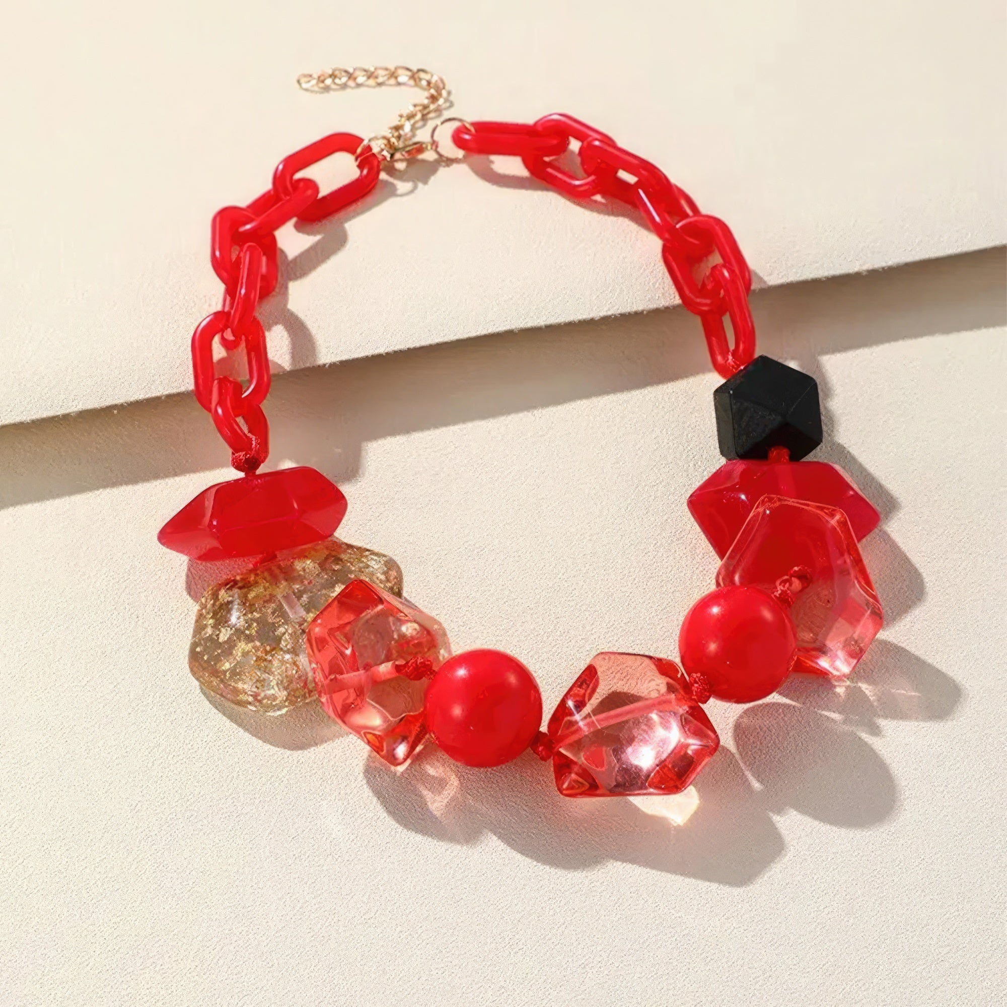 Chunky Beaded Oval Link Necklace product image