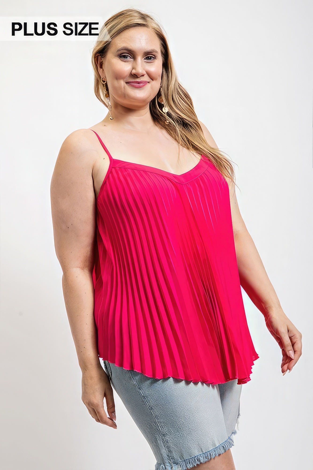 Pleated Tank Top With Adjustable Strap product image