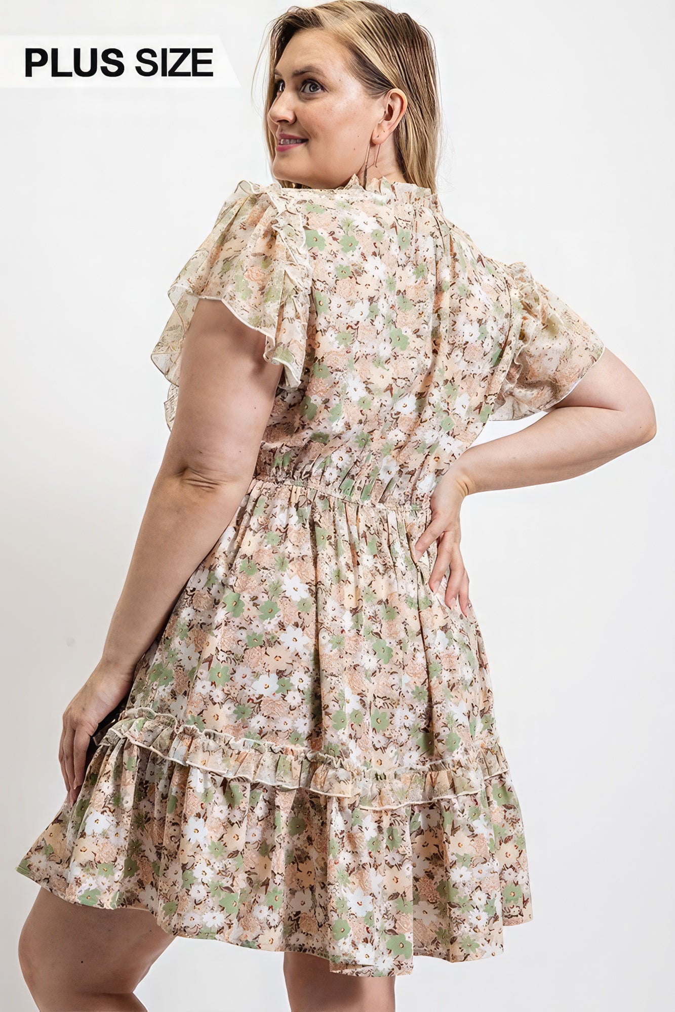 Floral Printed Ruffle Detail Dress With Elastic Waist product image