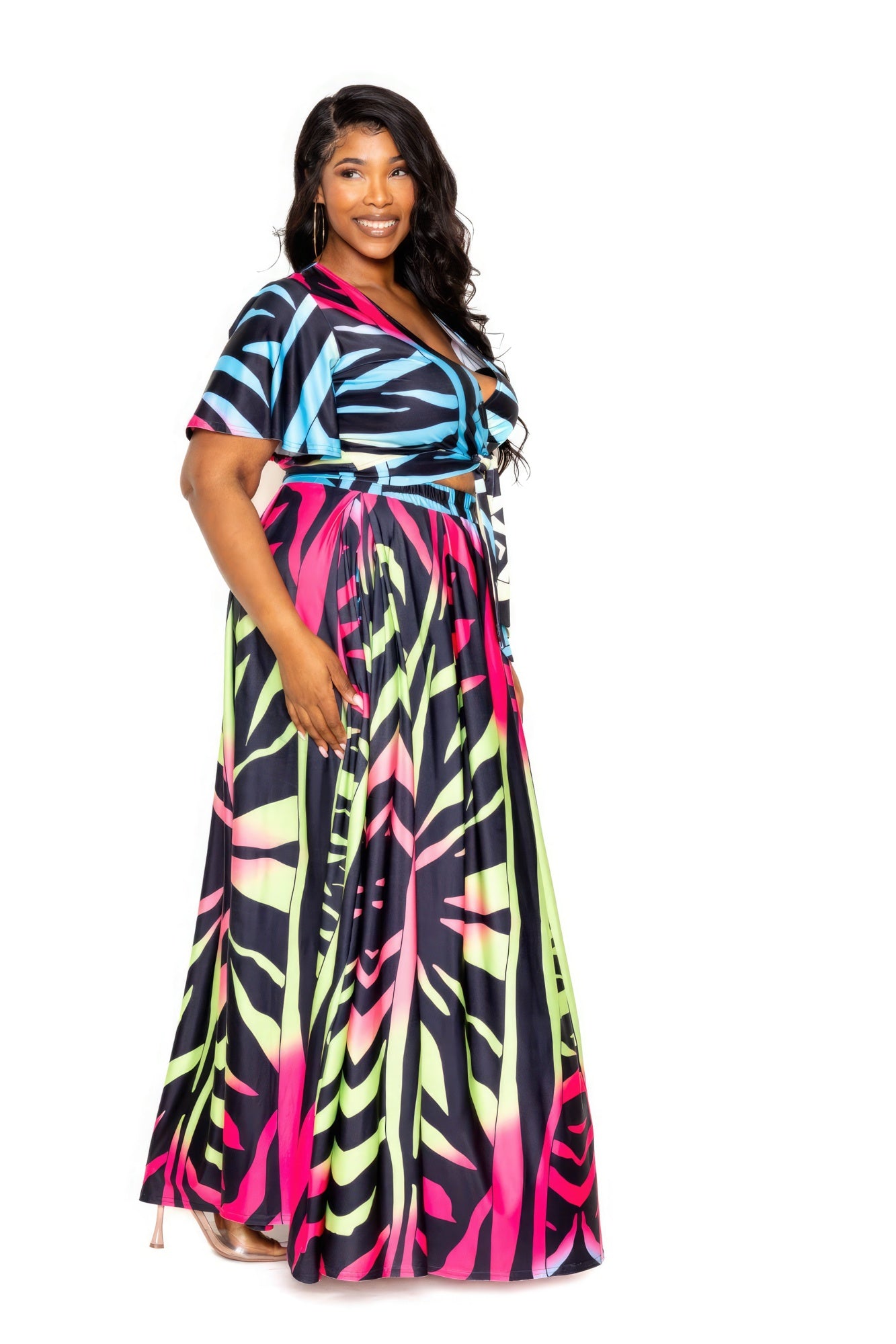 Ombre Animal Maxi Skirt & Top Set product image