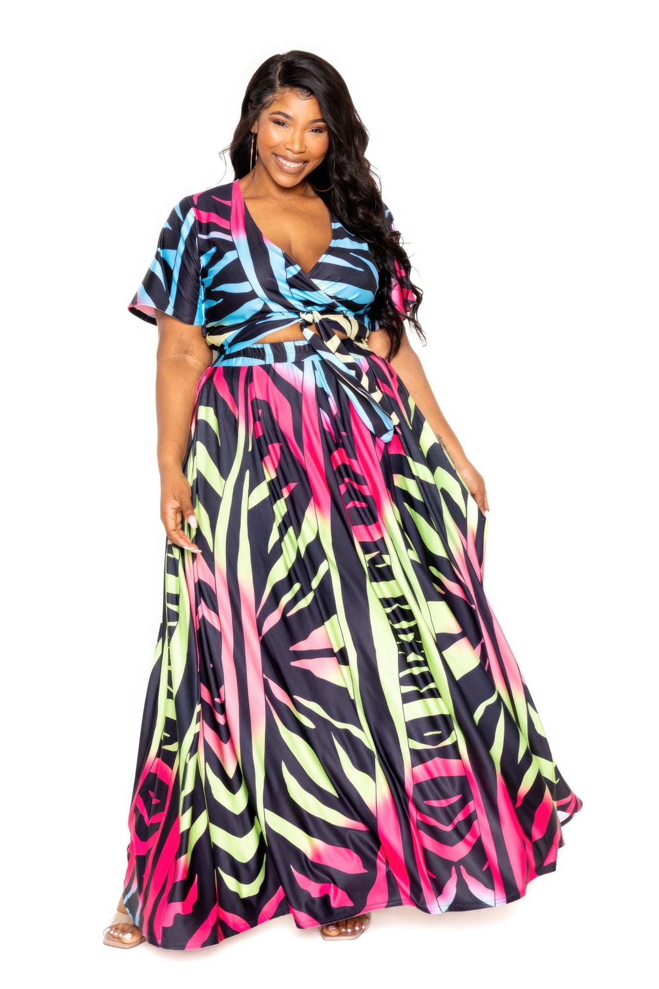 Ombre Animal Maxi Skirt & Top Set product image