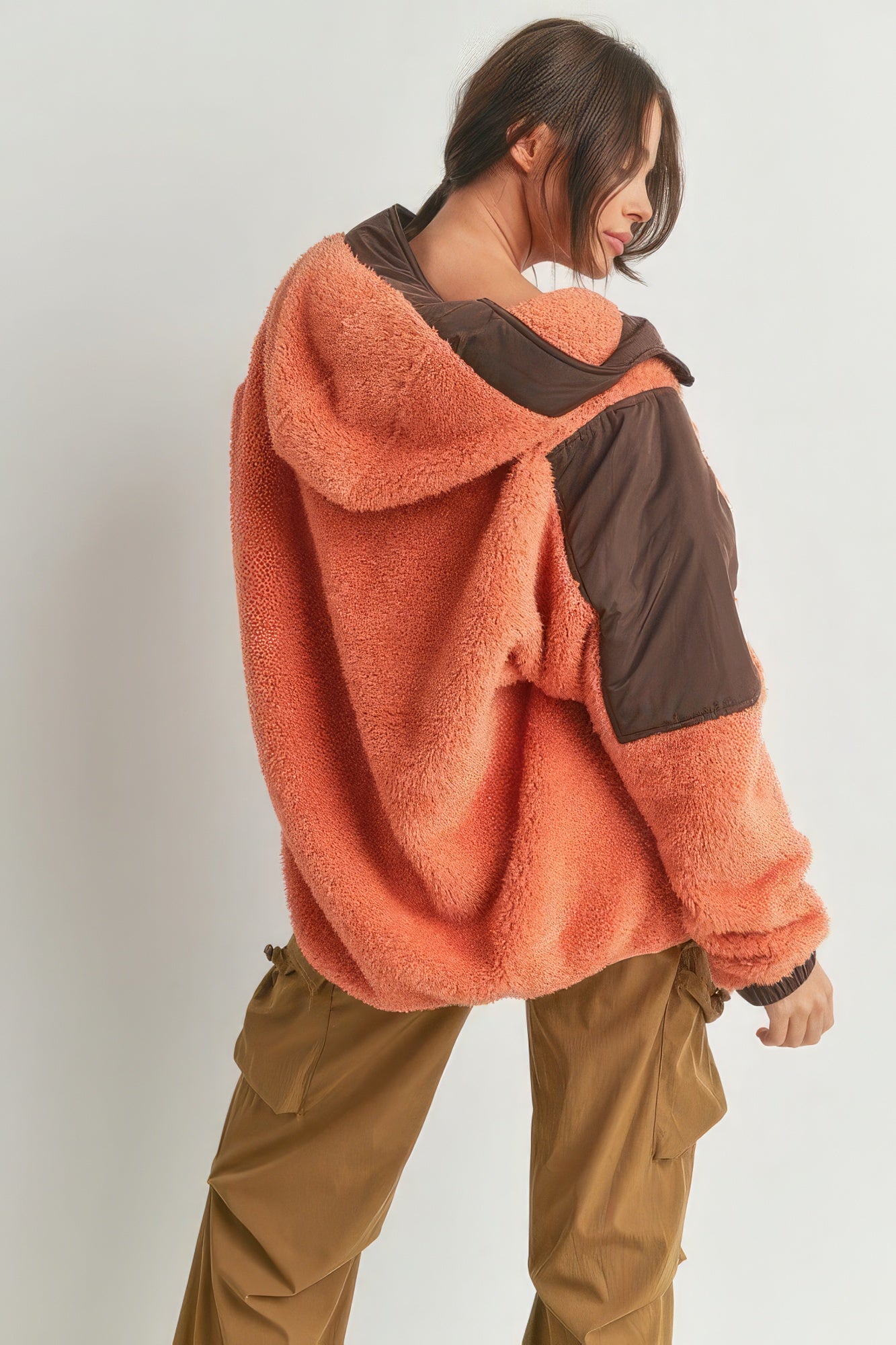 Two-toned Cozy Hooded Sweater product image