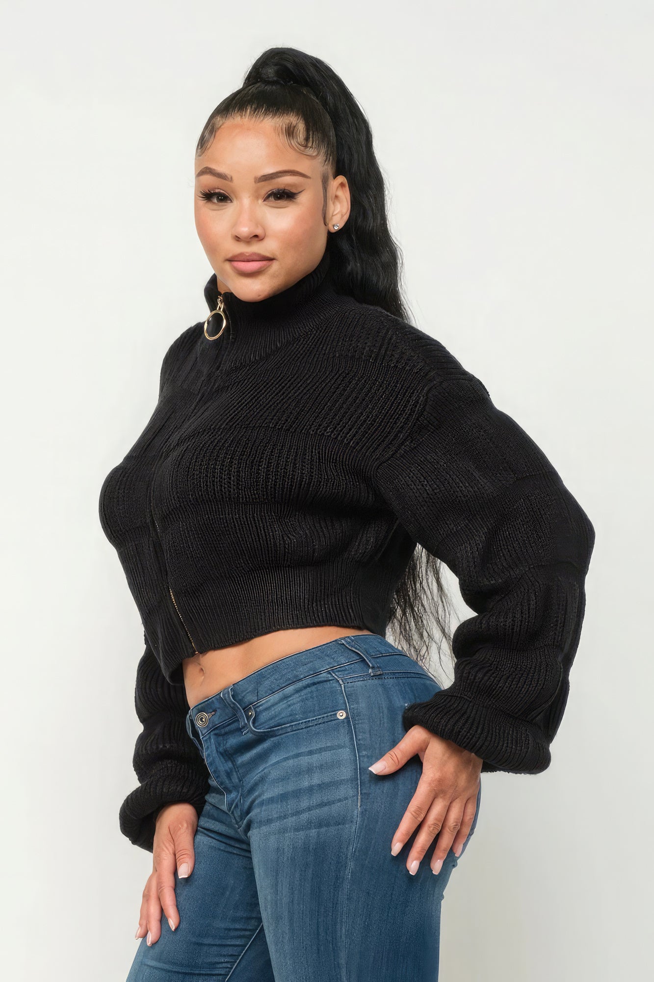 Michelin Sweater Top W/ Front Zipper product image