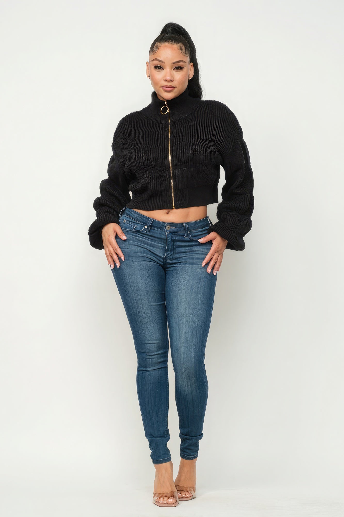 Michelin Sweater Top W/ Front Zipper product image