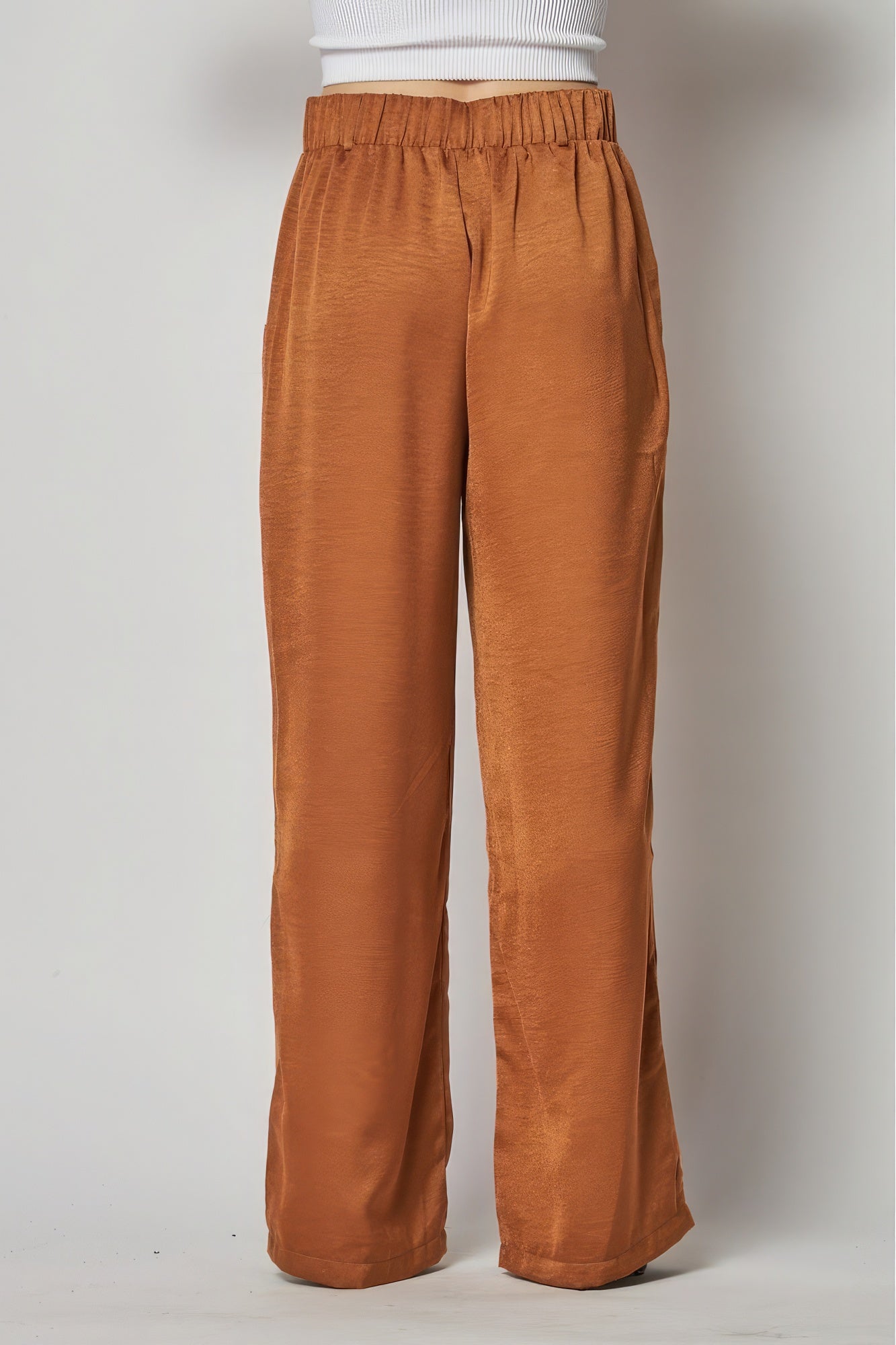 Satin Cargo Pocket Wide Leg Pants product image