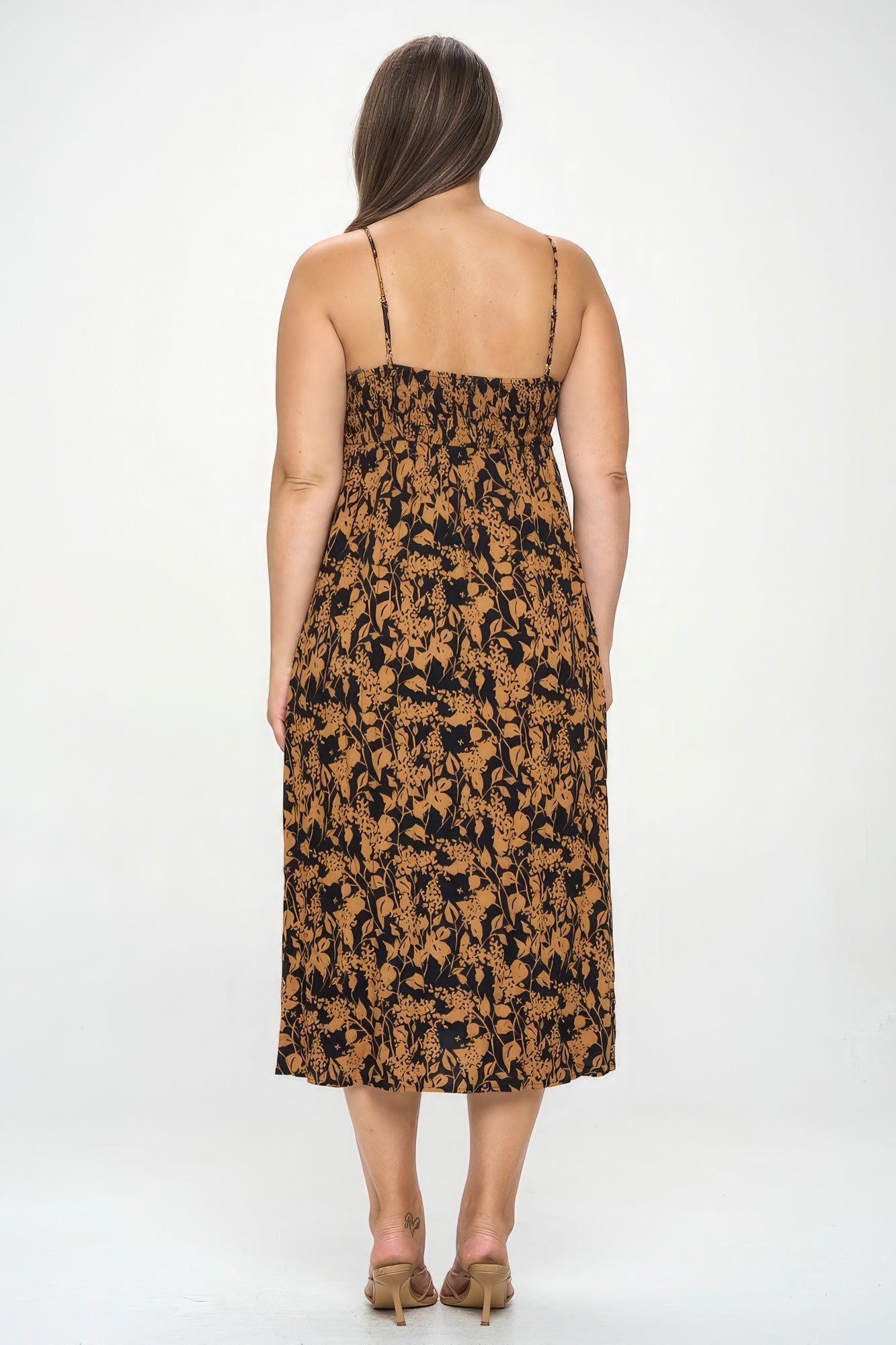 Plus Botanical Print Front Tie Maxi Dress product image