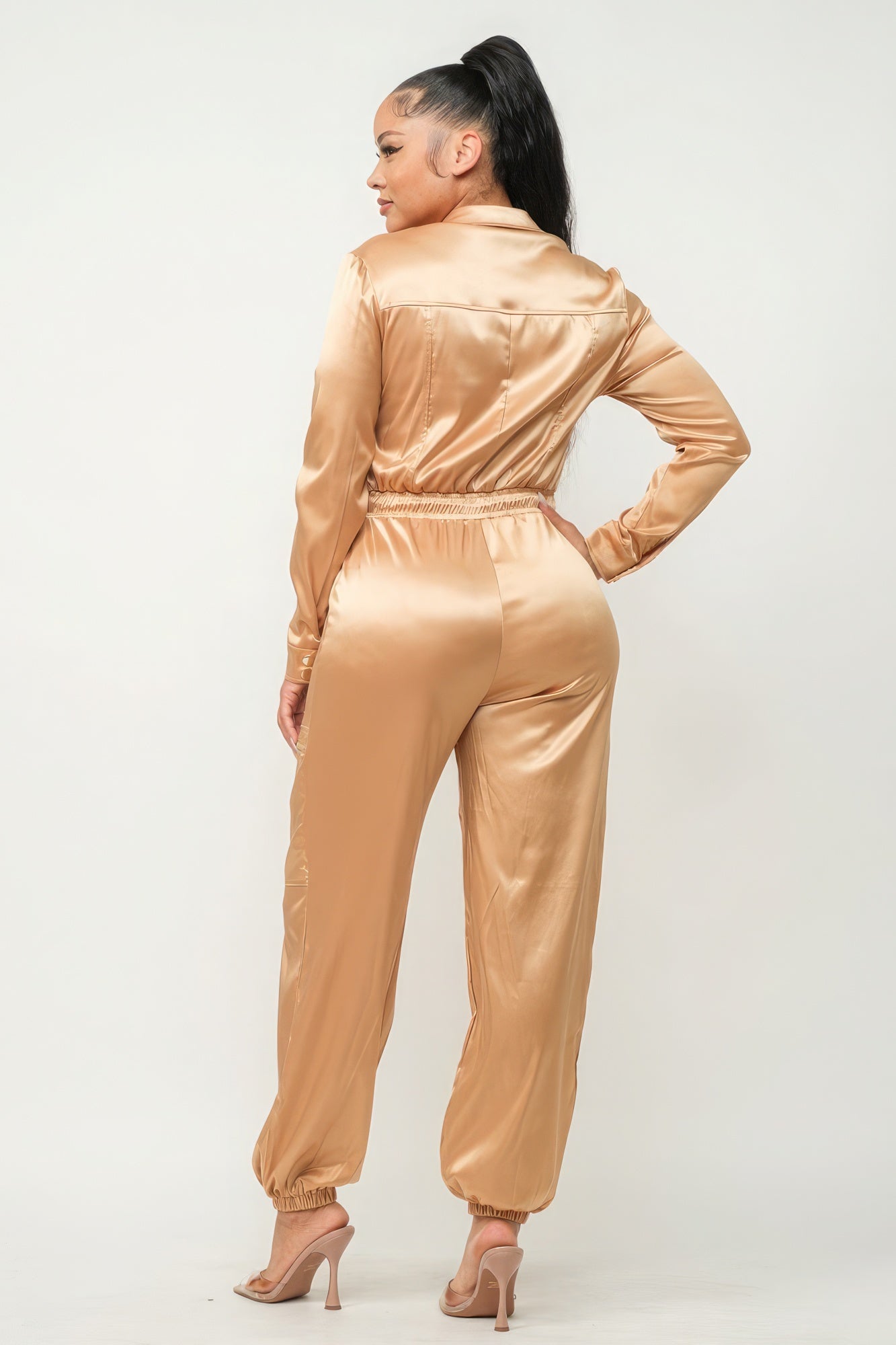 Front Zipper Pockets Top And Pants Jumpsuit product image