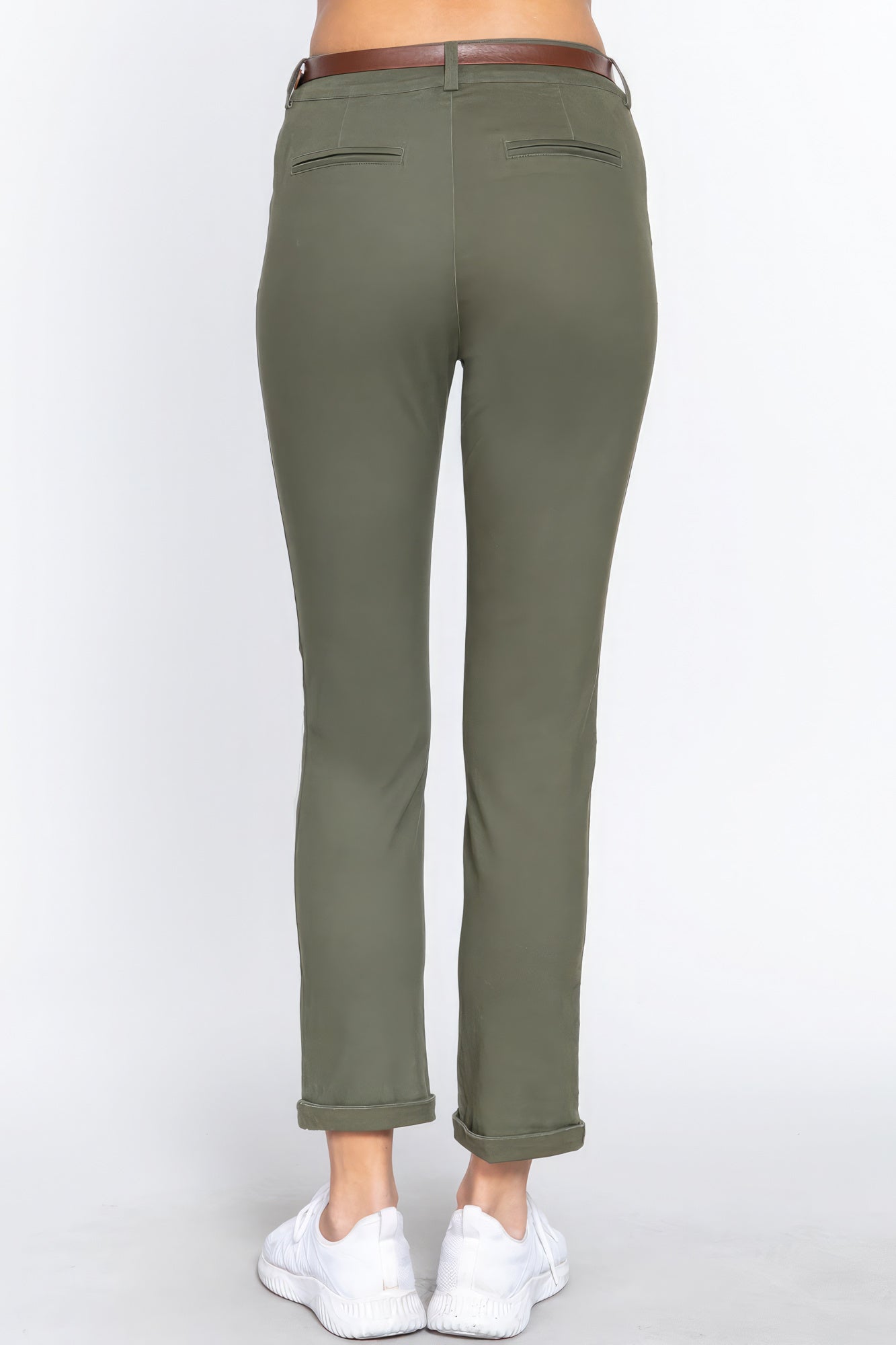 Cotton-span Twill Belted Long Pants product image