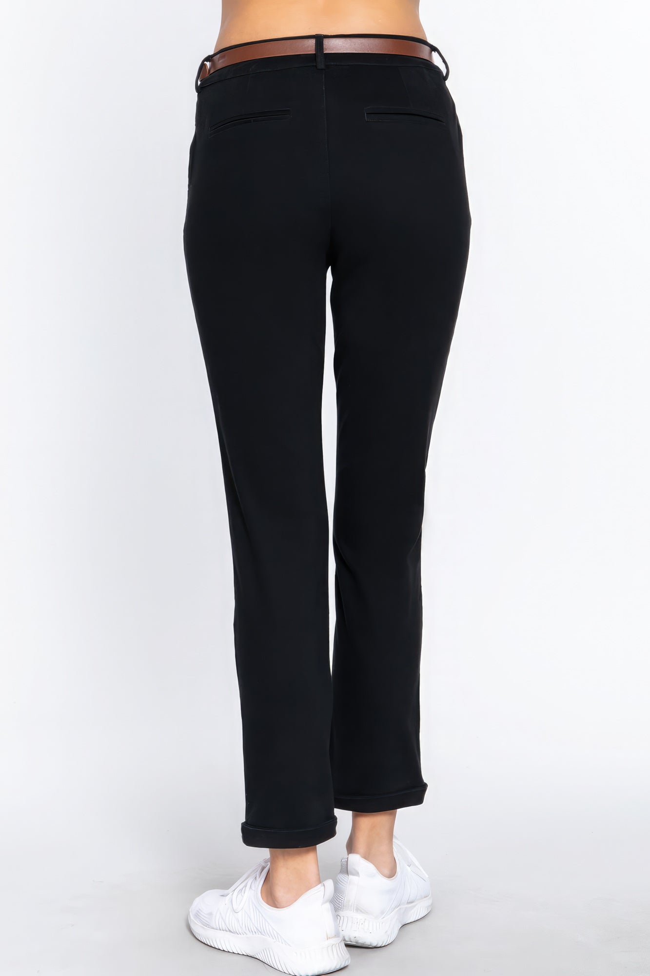 Cotton-span Twill Belted Long Pants product image