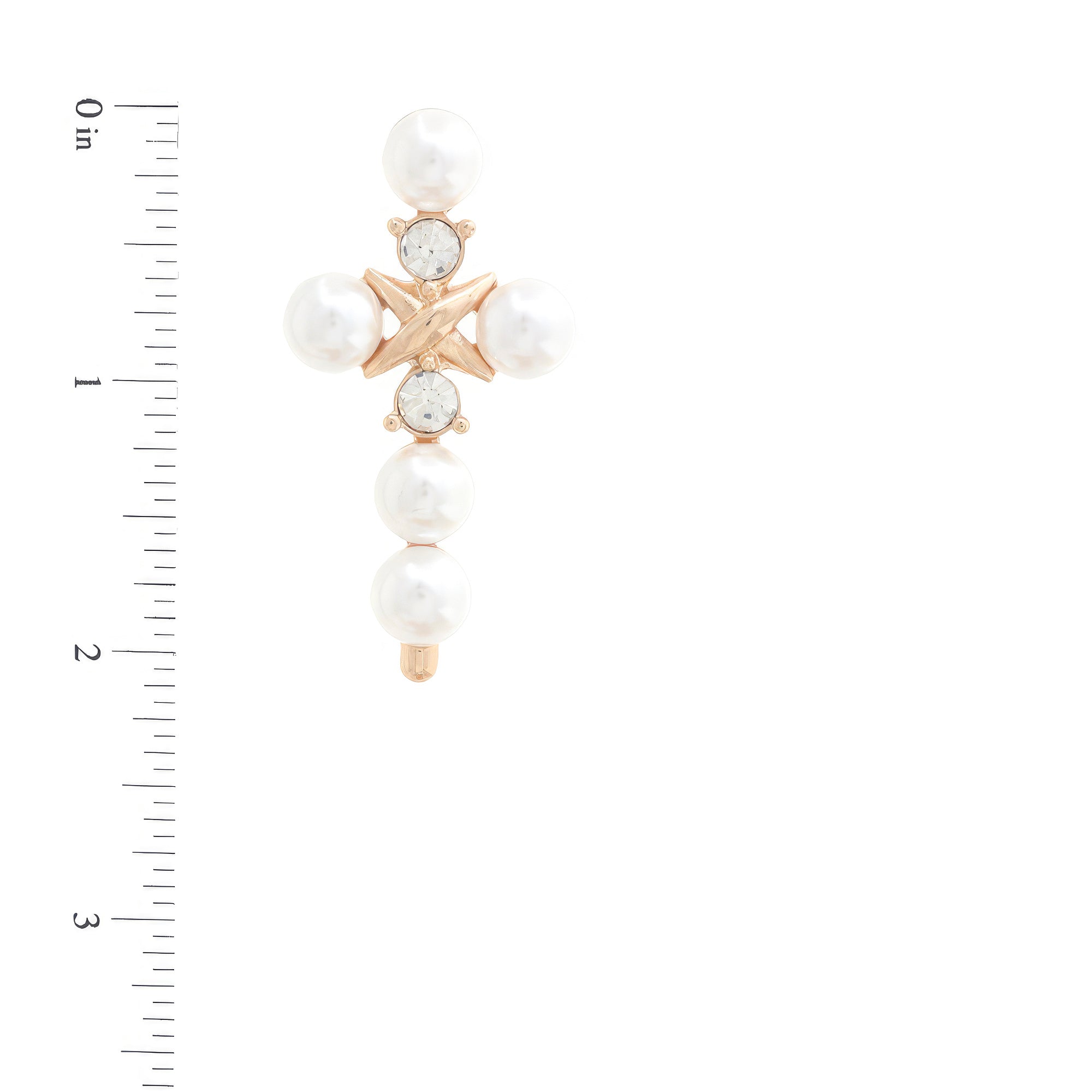 Pearl Bead Cross Dangle Earring product image