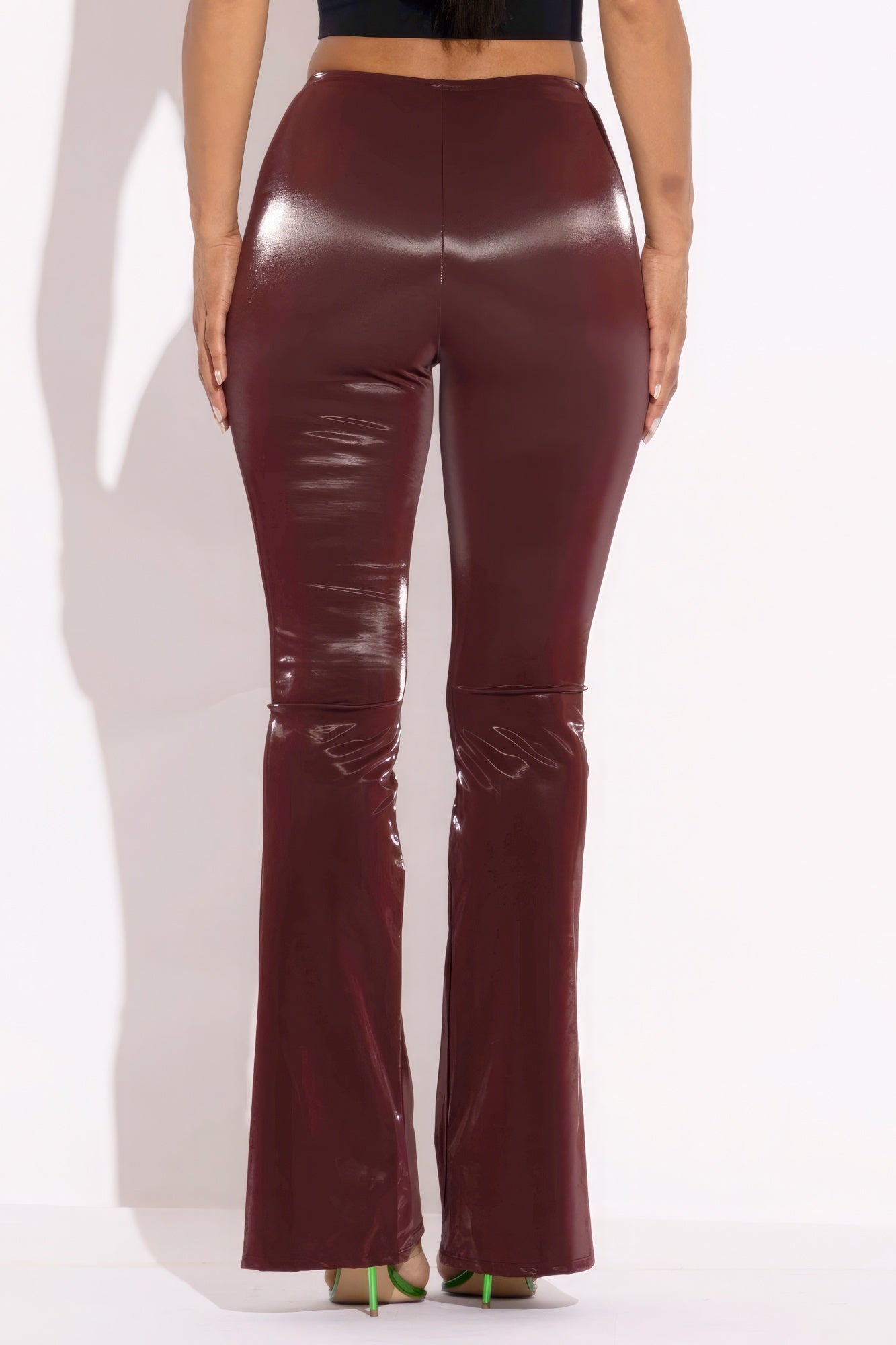 Velvet Pu Flared Pants product image