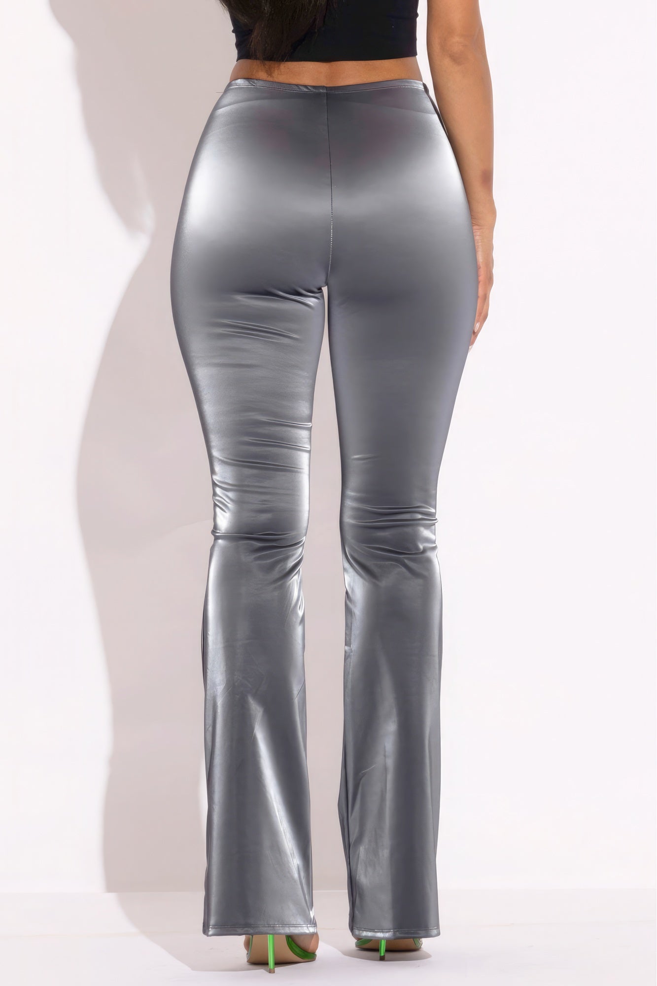 Velvet Pu Flared Pants product image