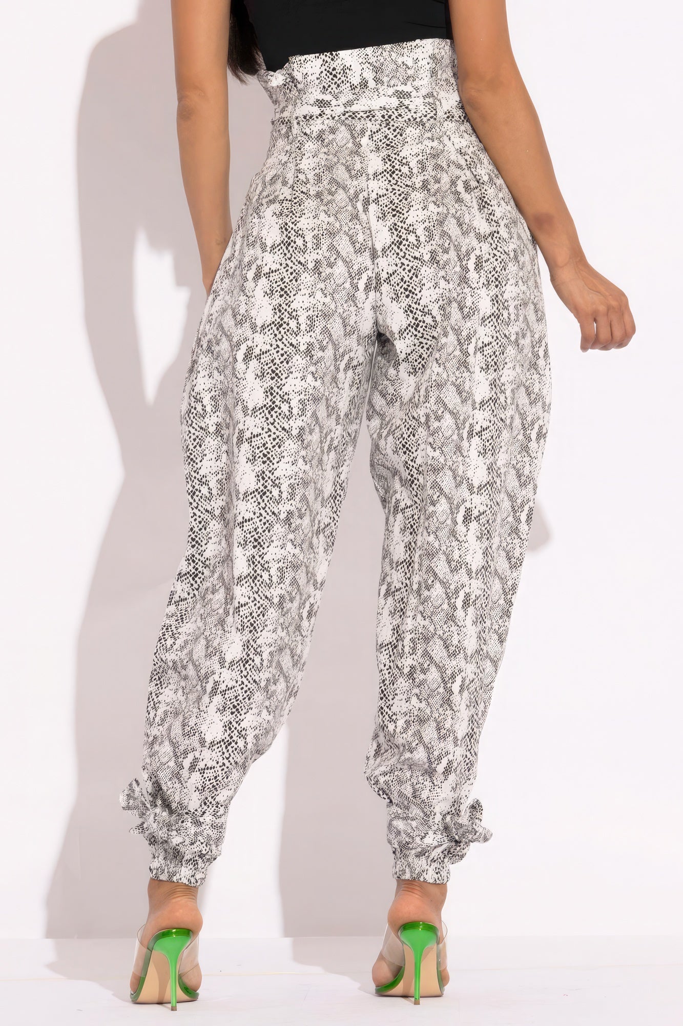 Snake Skin Printed Paper Bag Style Cargo Pants product image