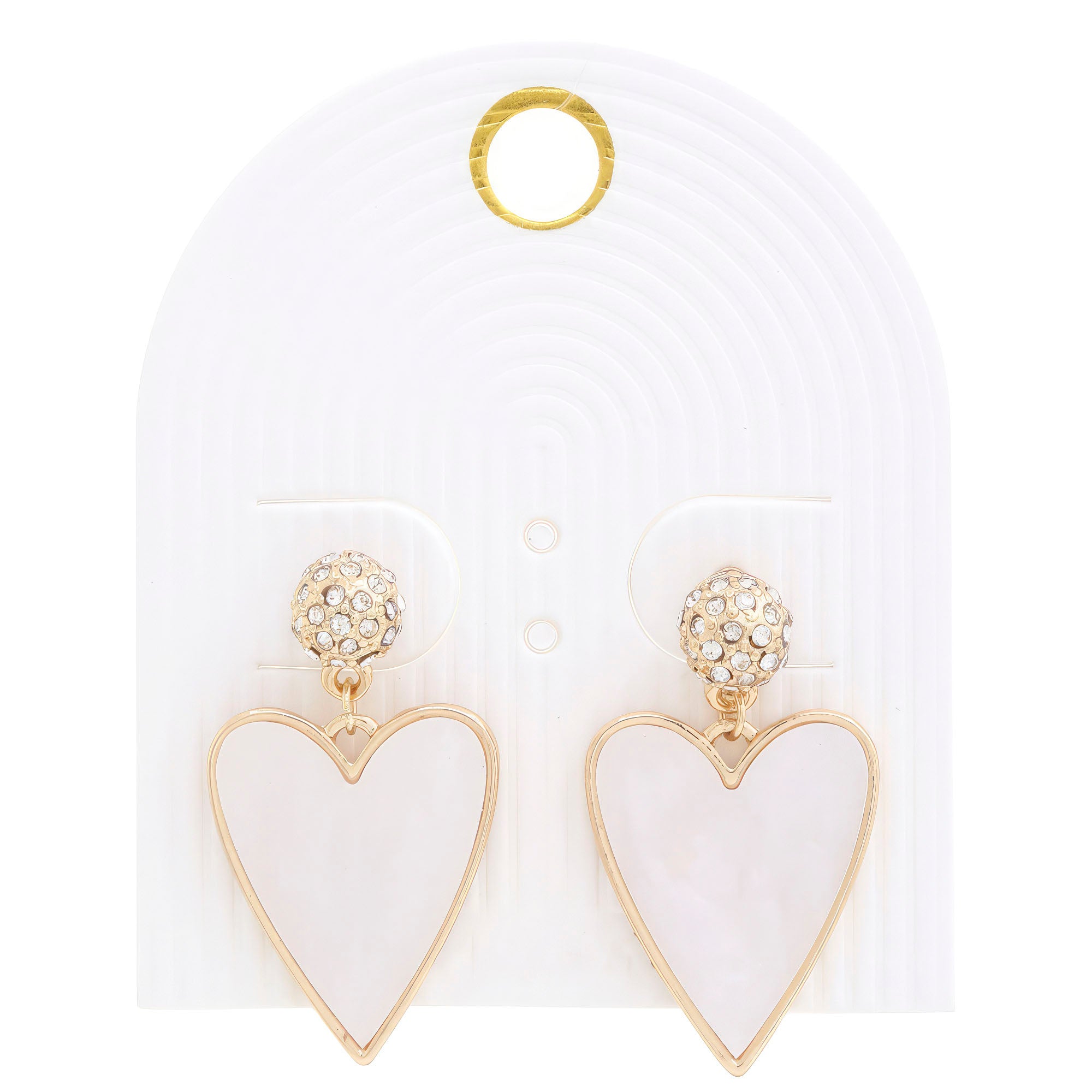 Heart Rhinestone Bead Dangle Earring product image