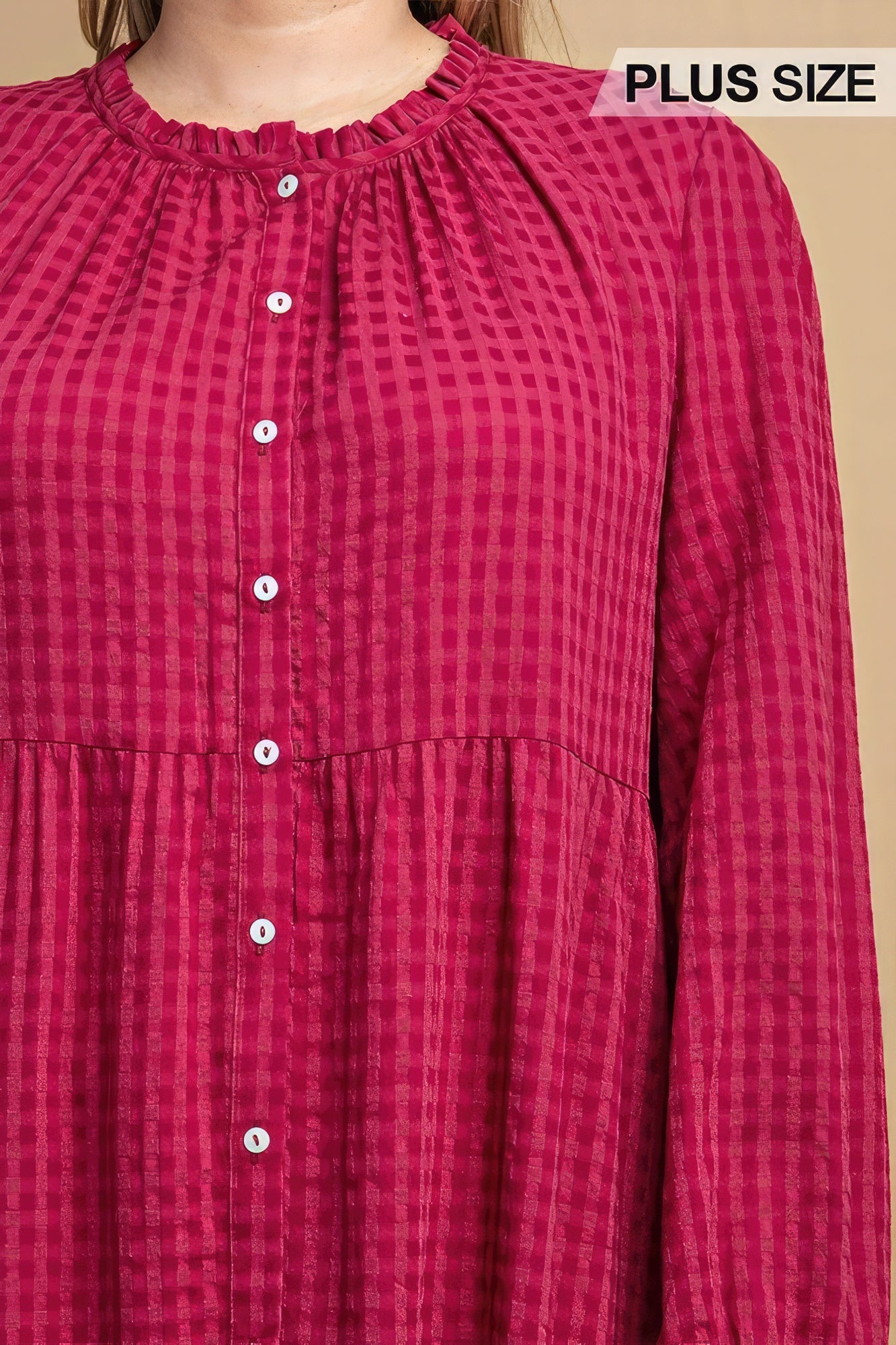 Plaid Button Down Hi - Low Hem Maxi Dress product image