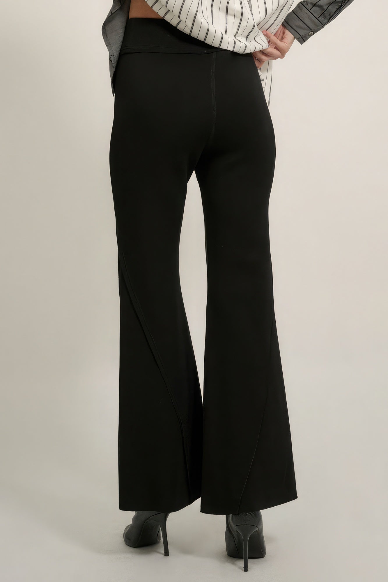 Solid Raw Edge Expose Seam Flare Pants product image