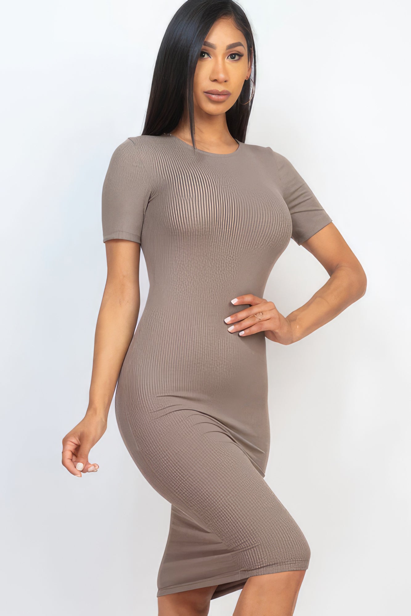 Ribbed Bodycon Midi Dress product image